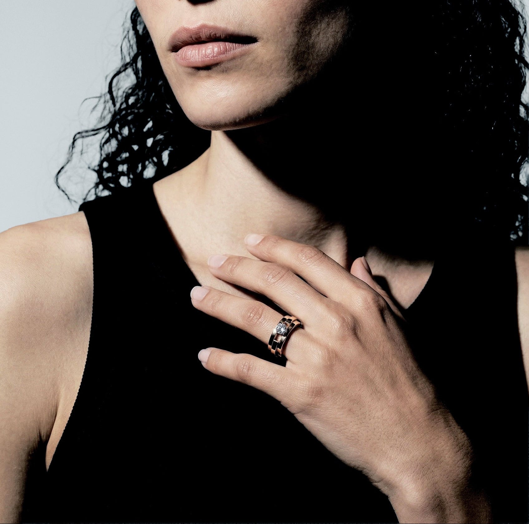 Volume engagement ring 3 rows