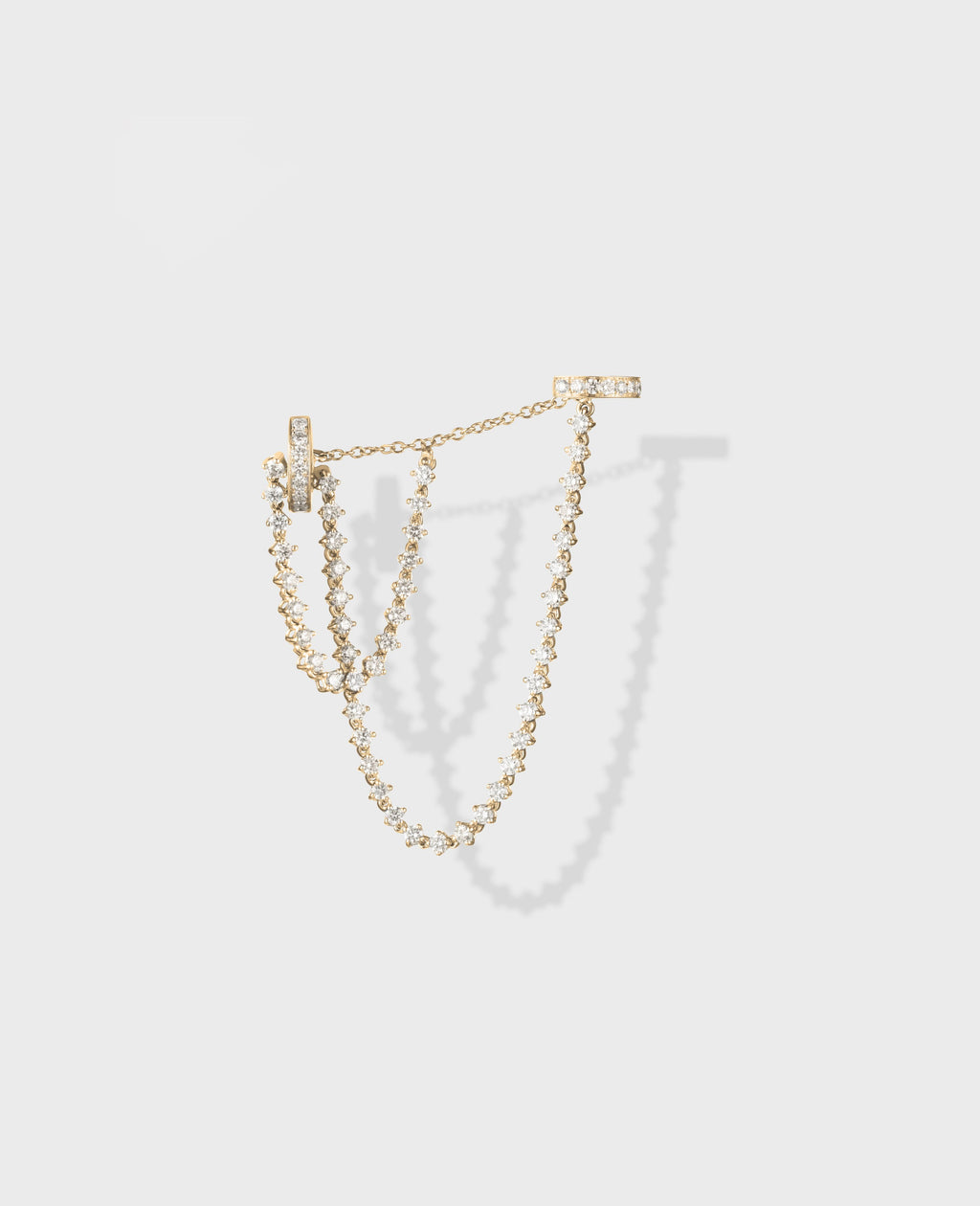 Parabole single earring 2 lines - Dauphin
