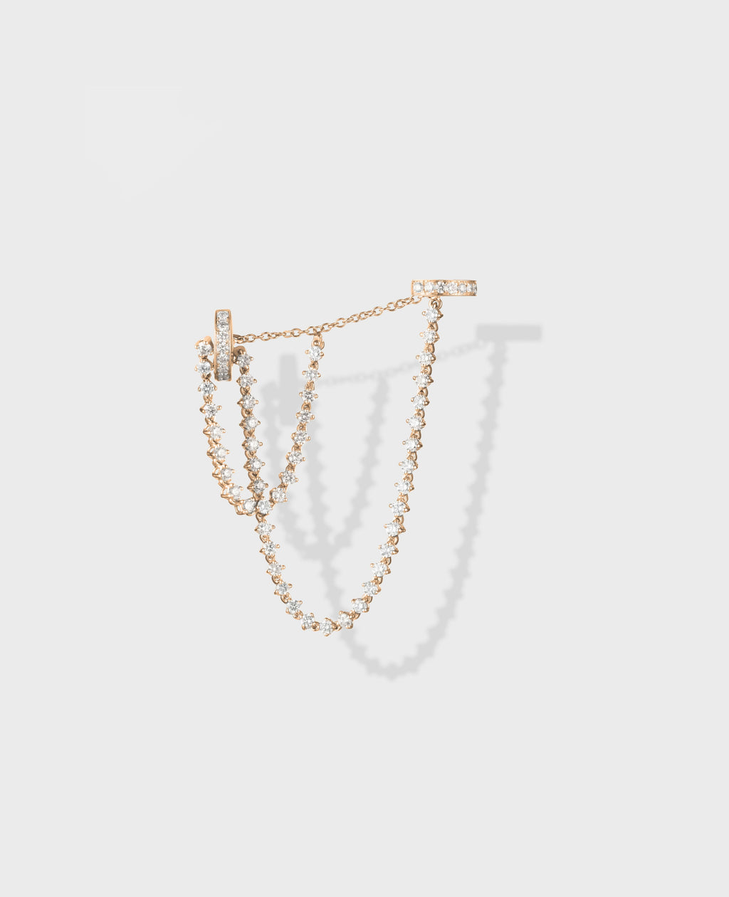 Parabole single earring 2 lines - view 3 - Dauphin