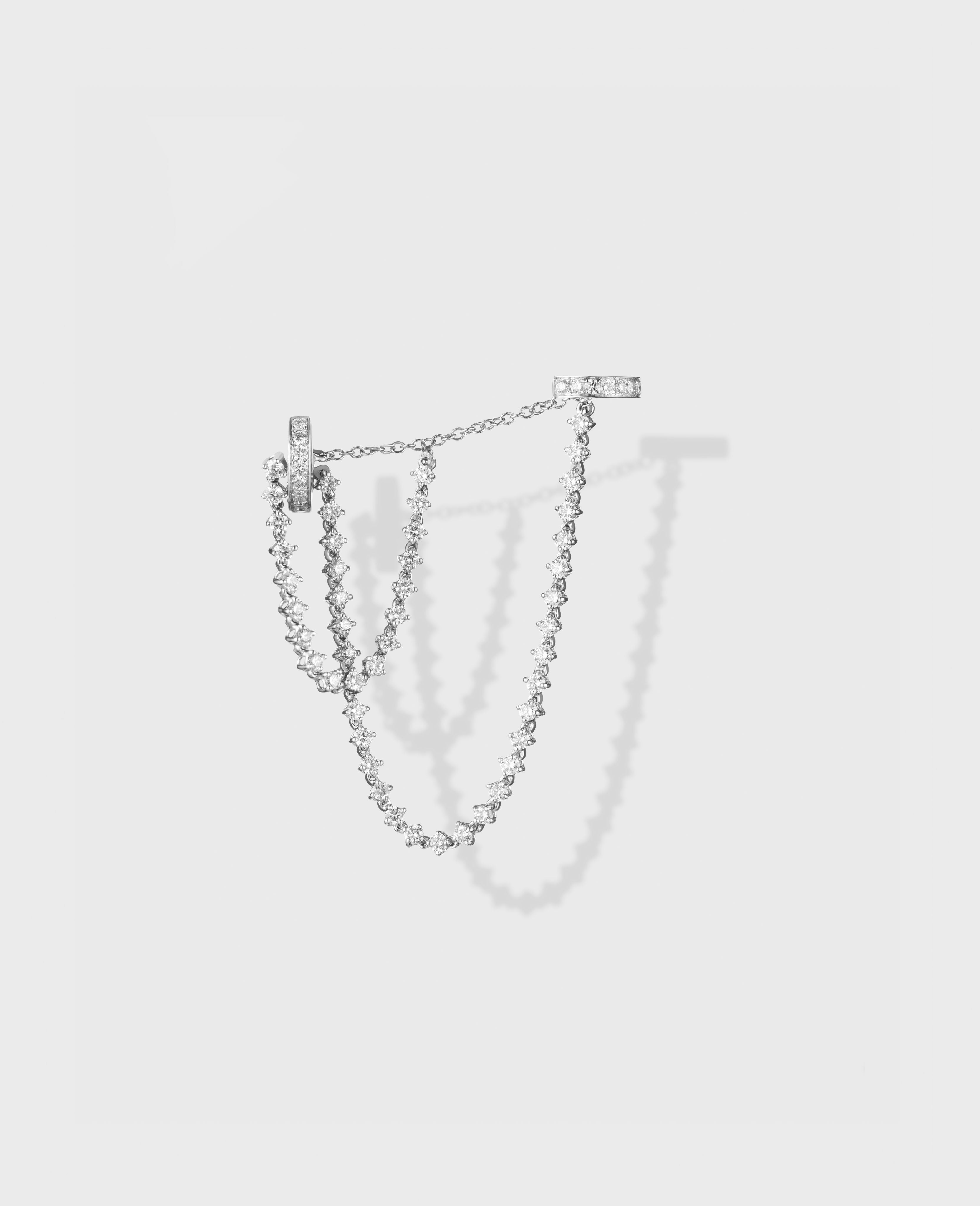 Parabole single earring 2 lines - view 5 - Dauphin