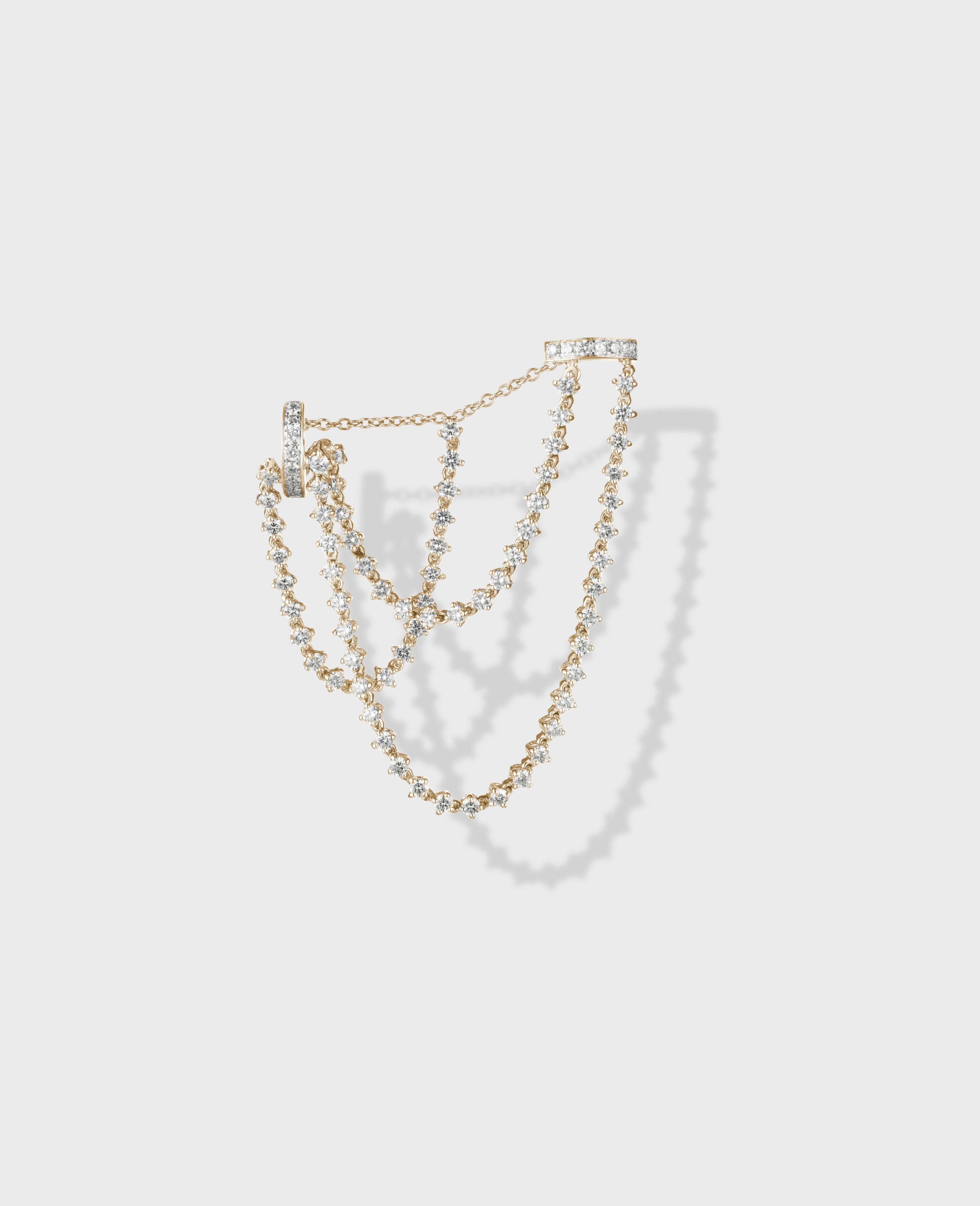 Parabole single earring 3 lines - Dauphin