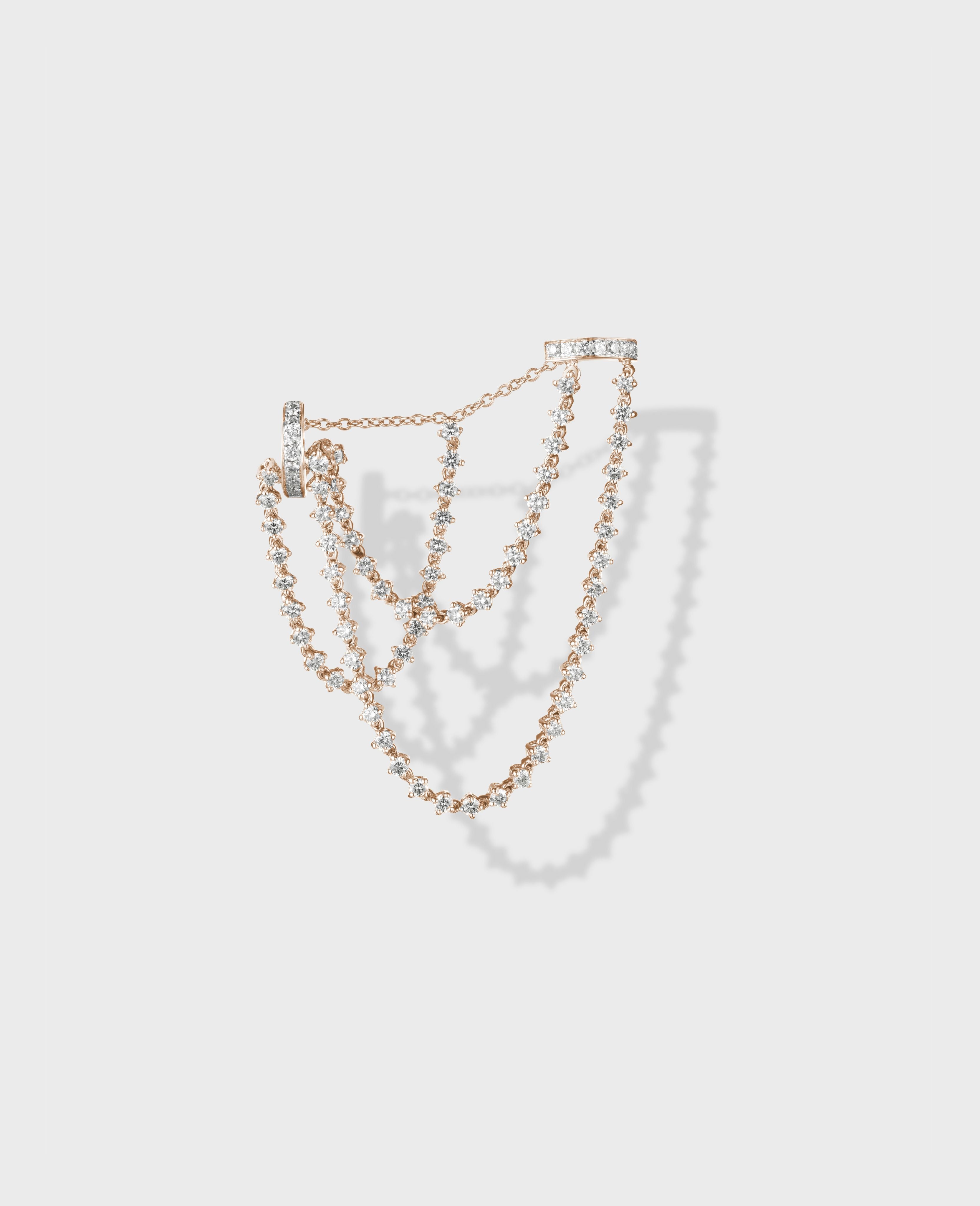Parabole single earring 3 lines - view 3 - Dauphin
