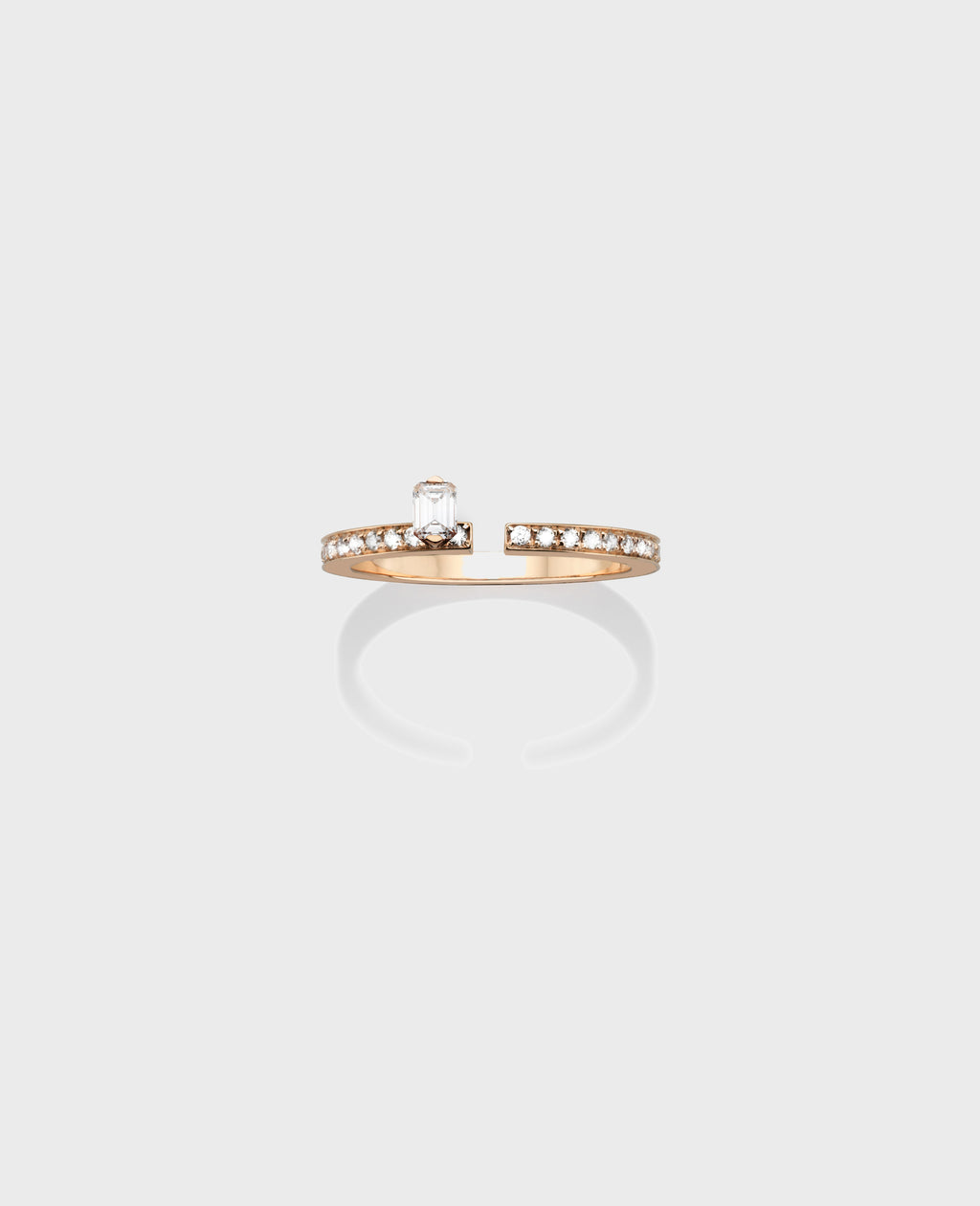 Disruptive engagement ring 1 row - view 3 - Dauphin