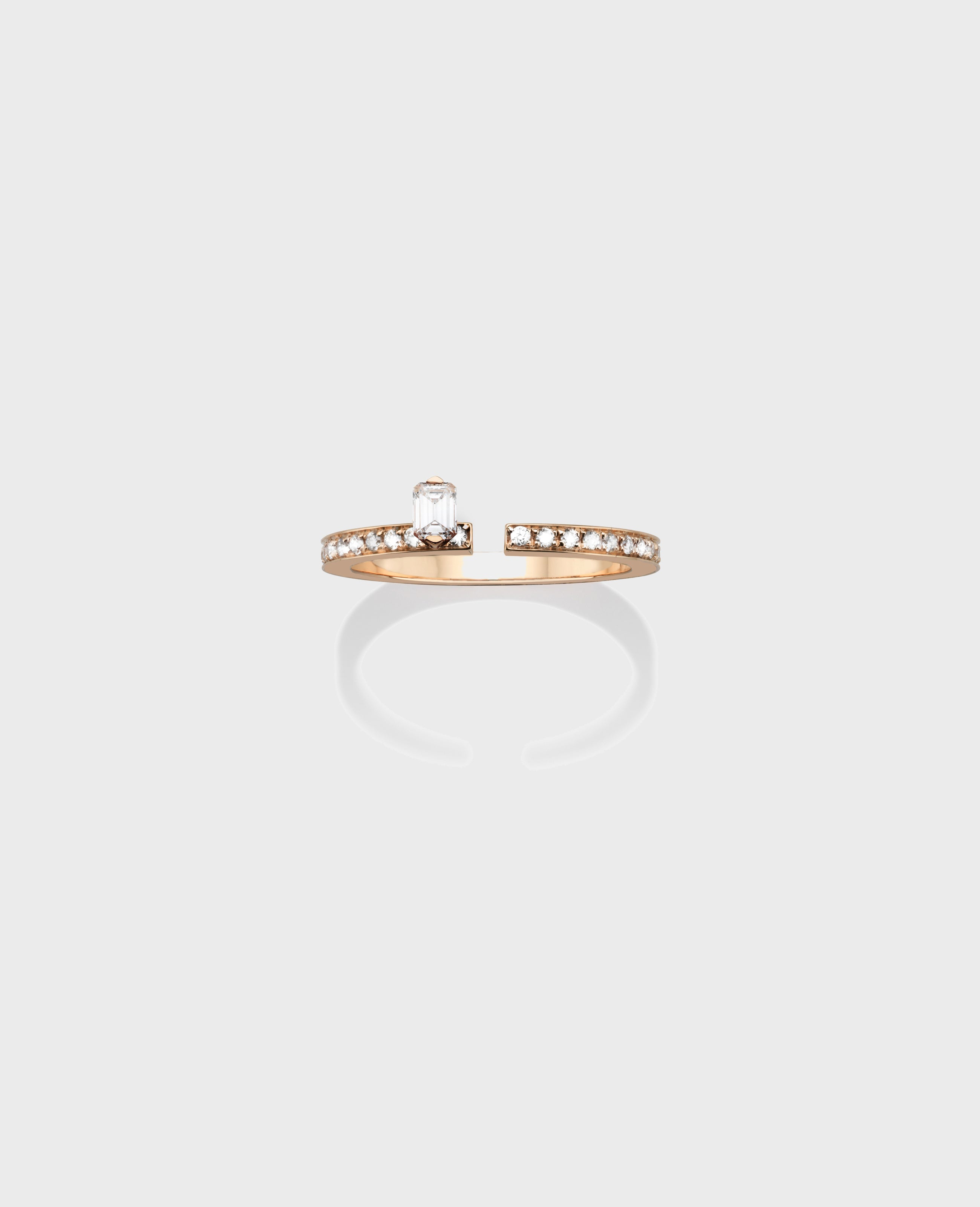 Disruptive engagement ring 1 row - view 3 - Dauphin