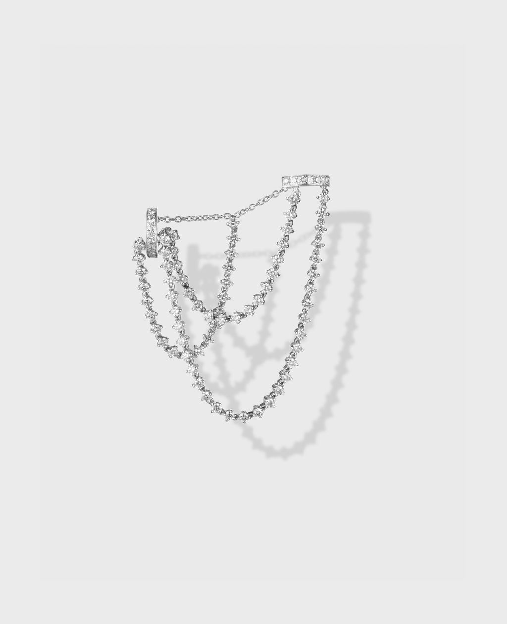 Parabole single earring 3 lines - view 5 - Dauphin