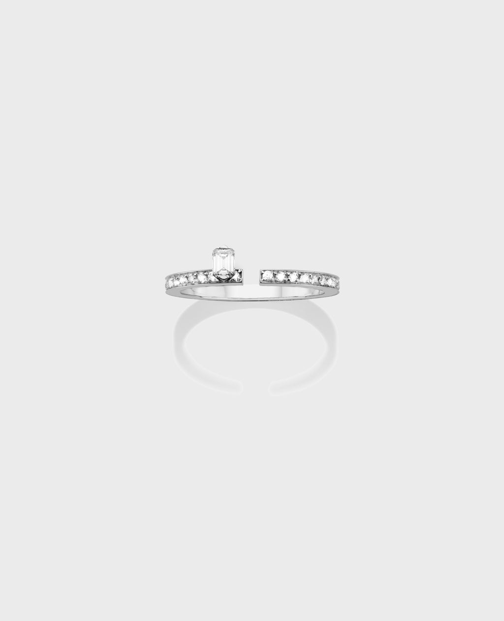 Disruptive engagement ring 1 row - view 4 - Dauphin