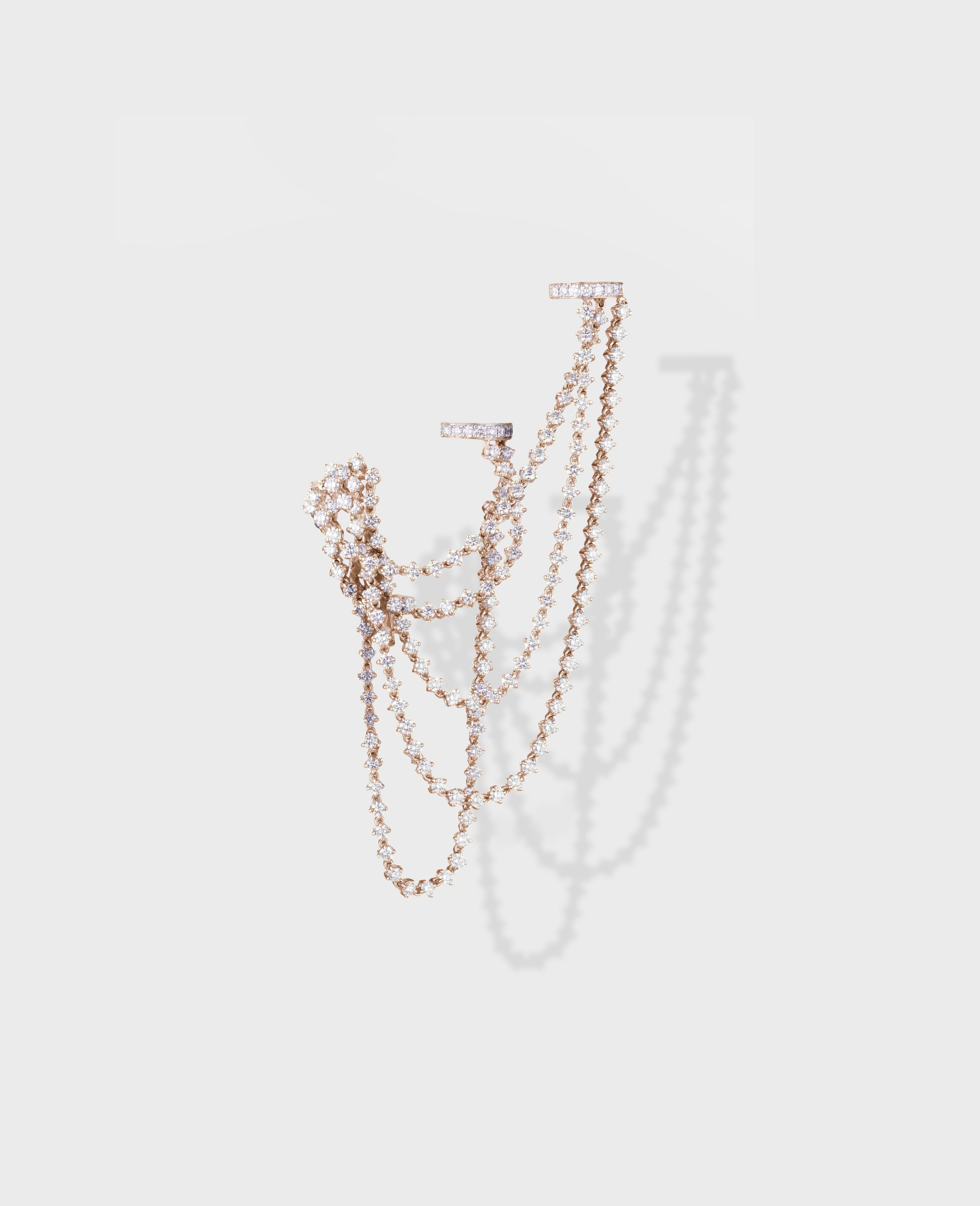 Parabole single earring 5 lines - view 3 - Dauphin