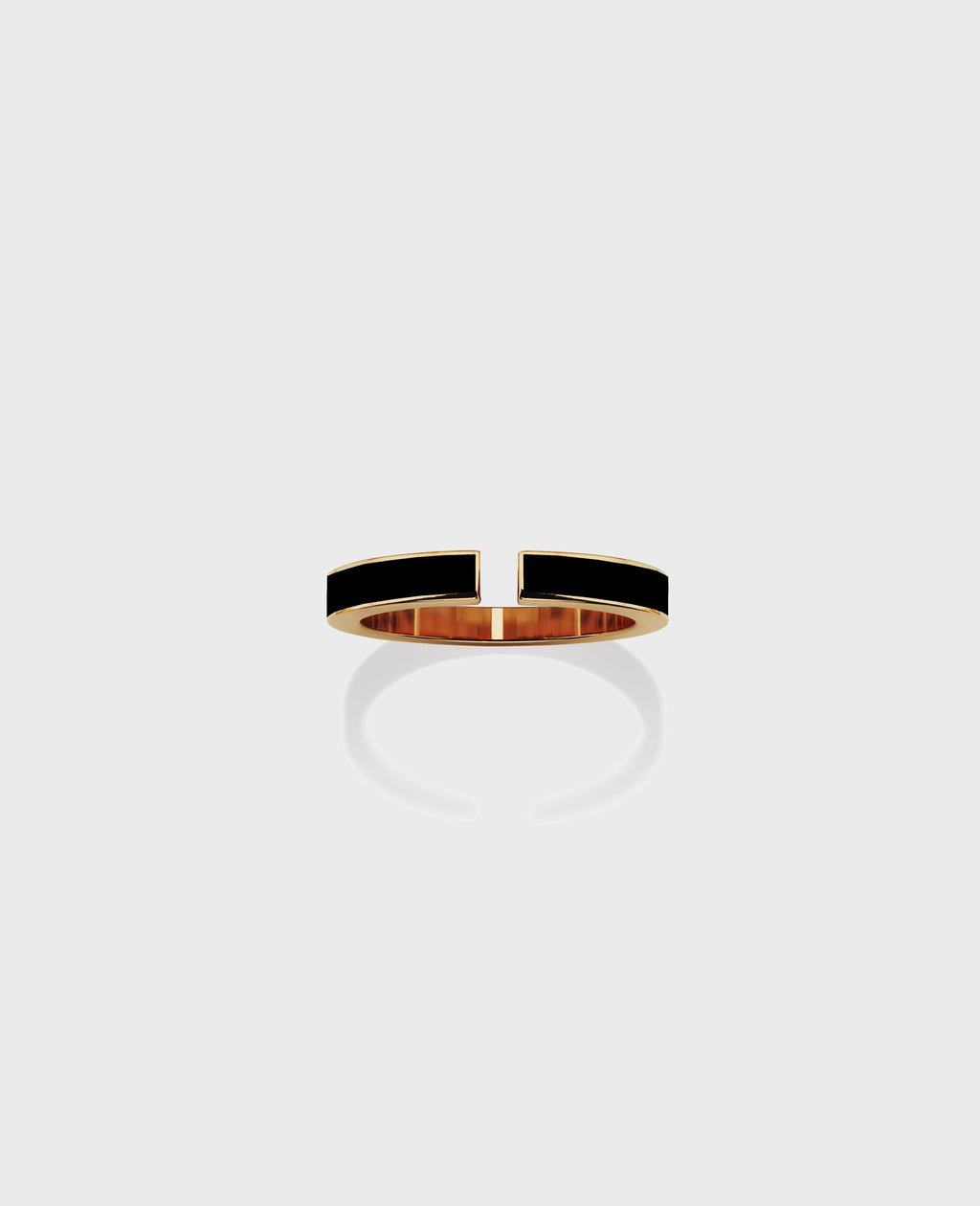 Monument ring small Black Gold