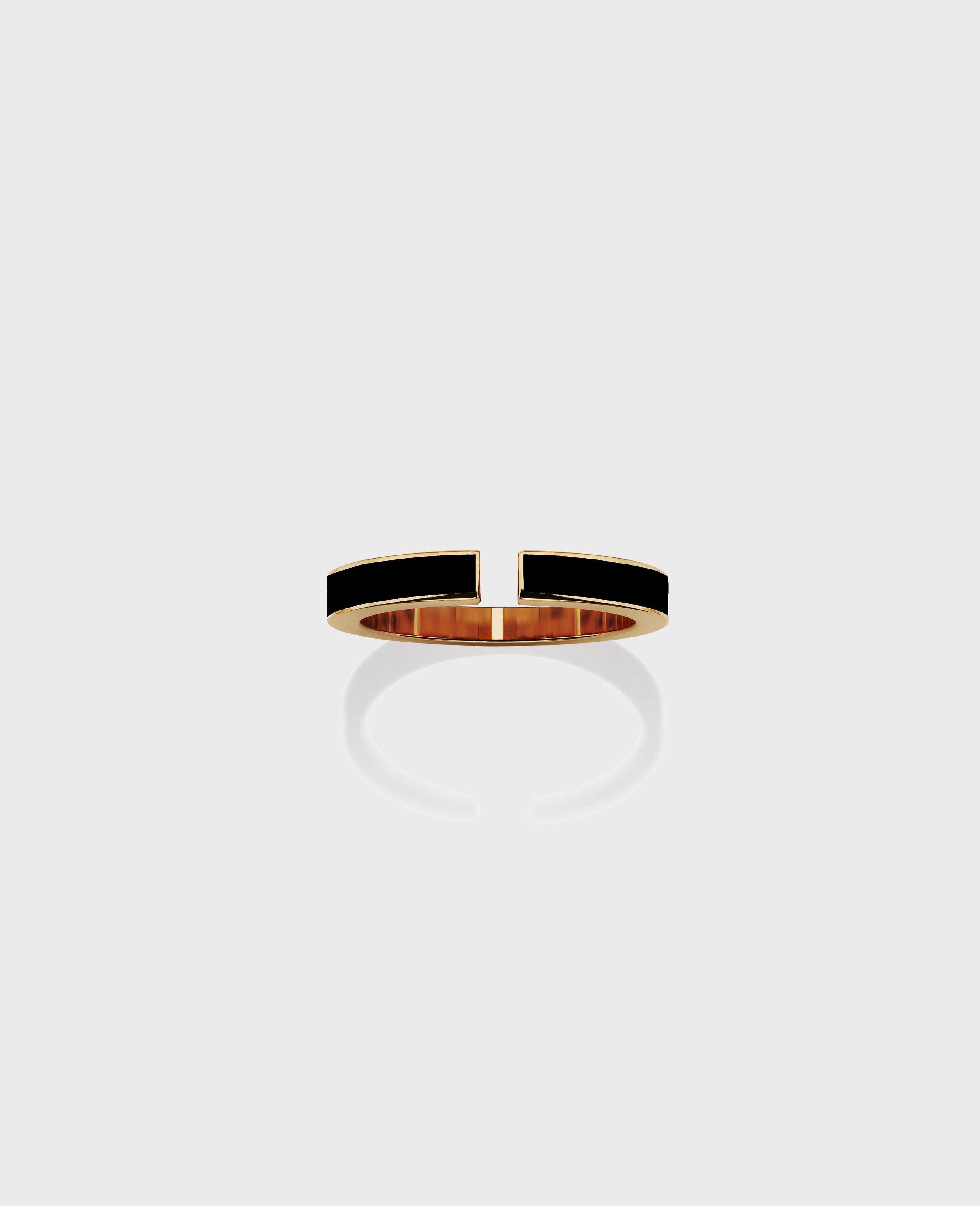 Monument ring small Black Gold