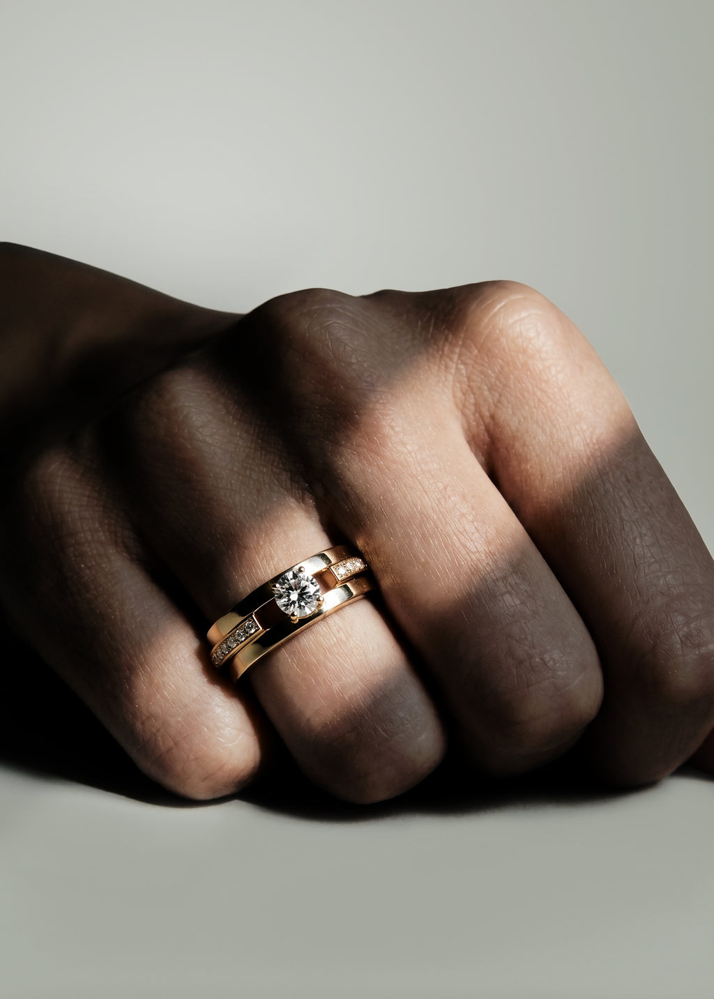 Volume engagement ring 3 rows