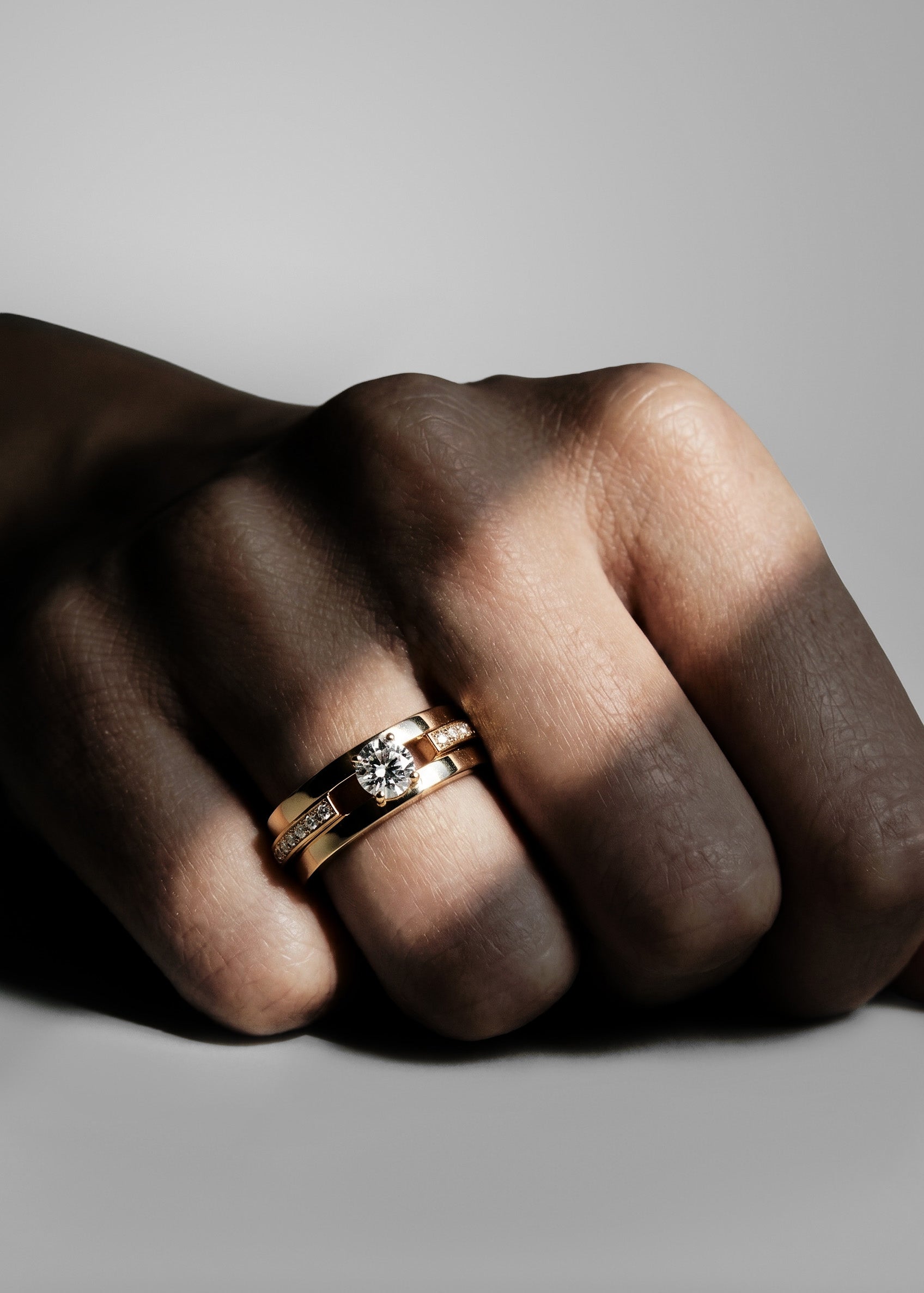 Volume engagement ring 3 rows