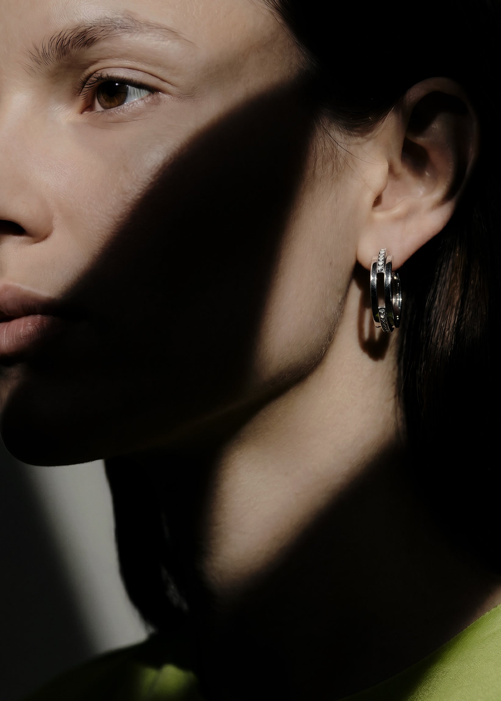Volume earrings medium 3 rows