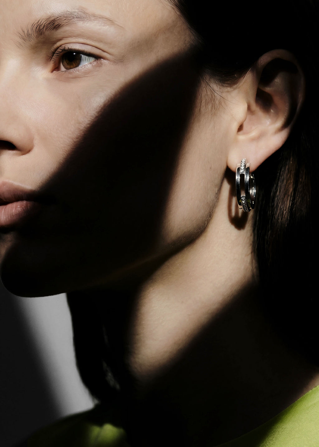Volume earrings medium 3 rows