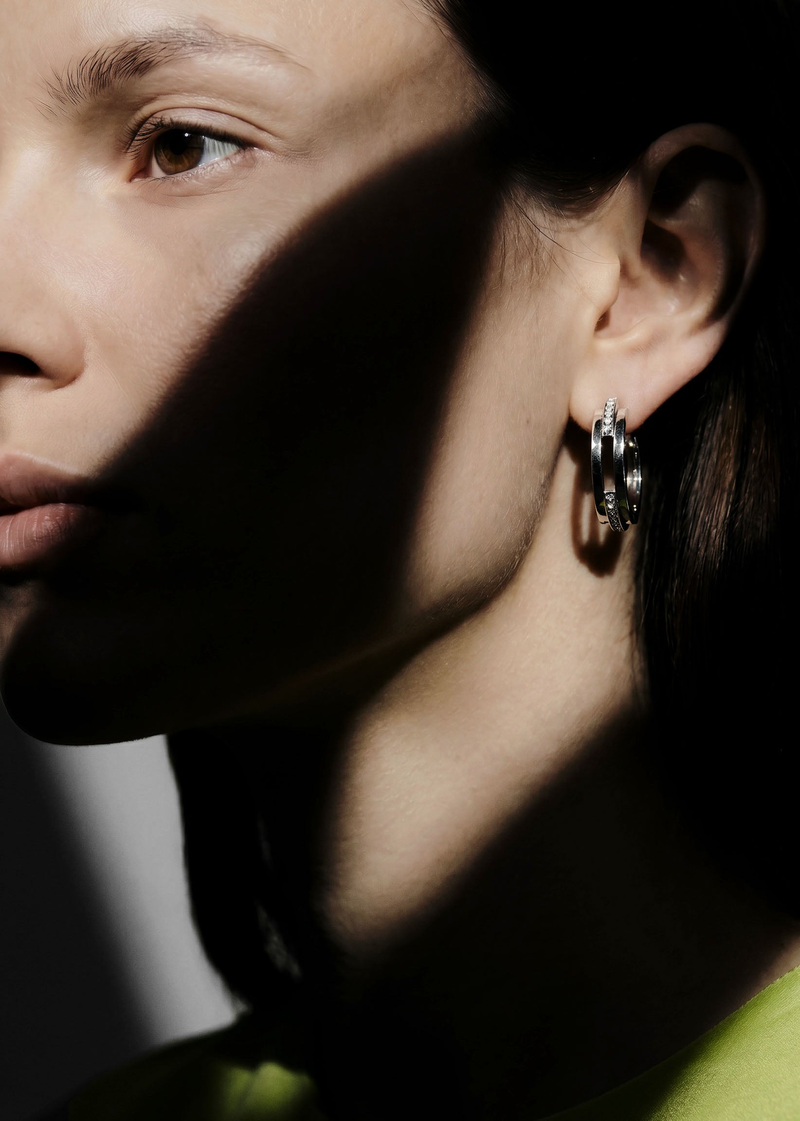 Volume earrings medium 3 rows