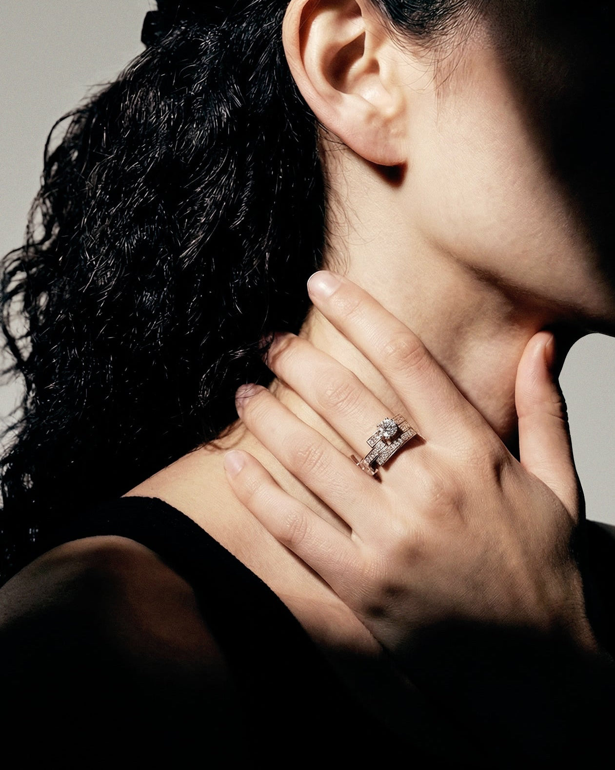 Disruptive engagement ring 3 rows - view 3 - Dauphin