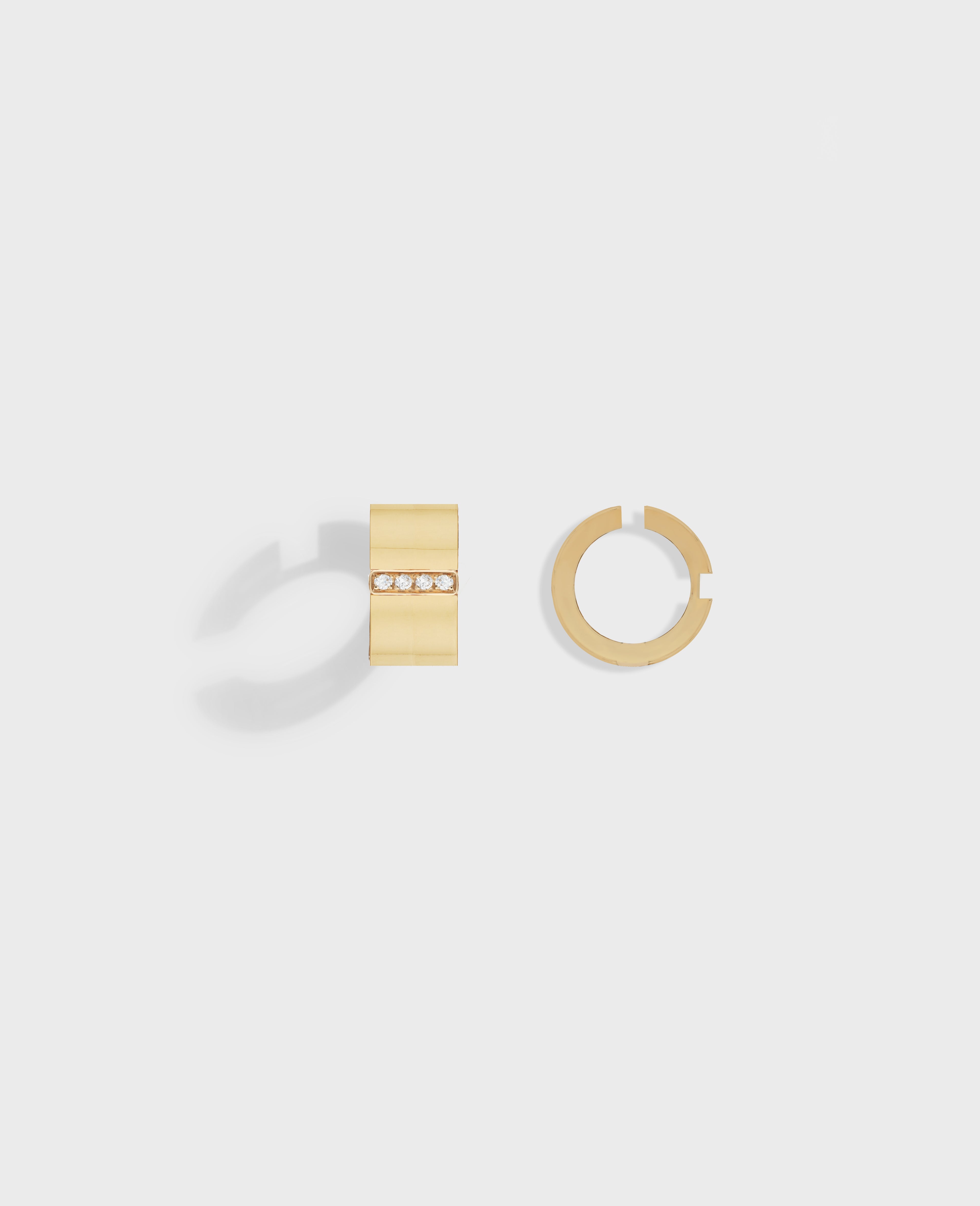 Monument pair of earrings medium Yellow Gold