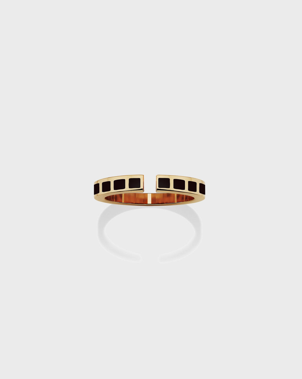 Monument ring small Black Gold