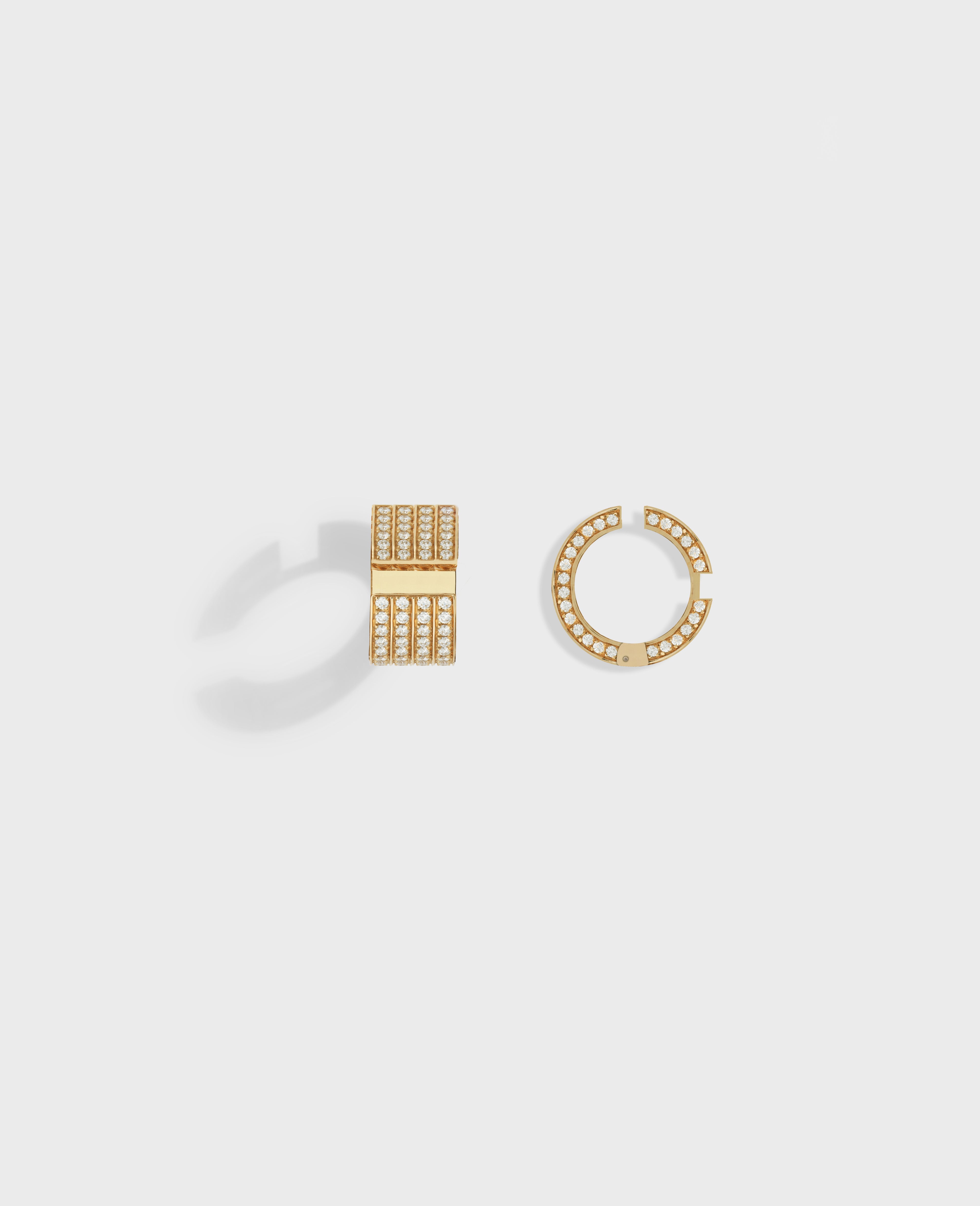 Monument pair of earrings medium Yellow Gold