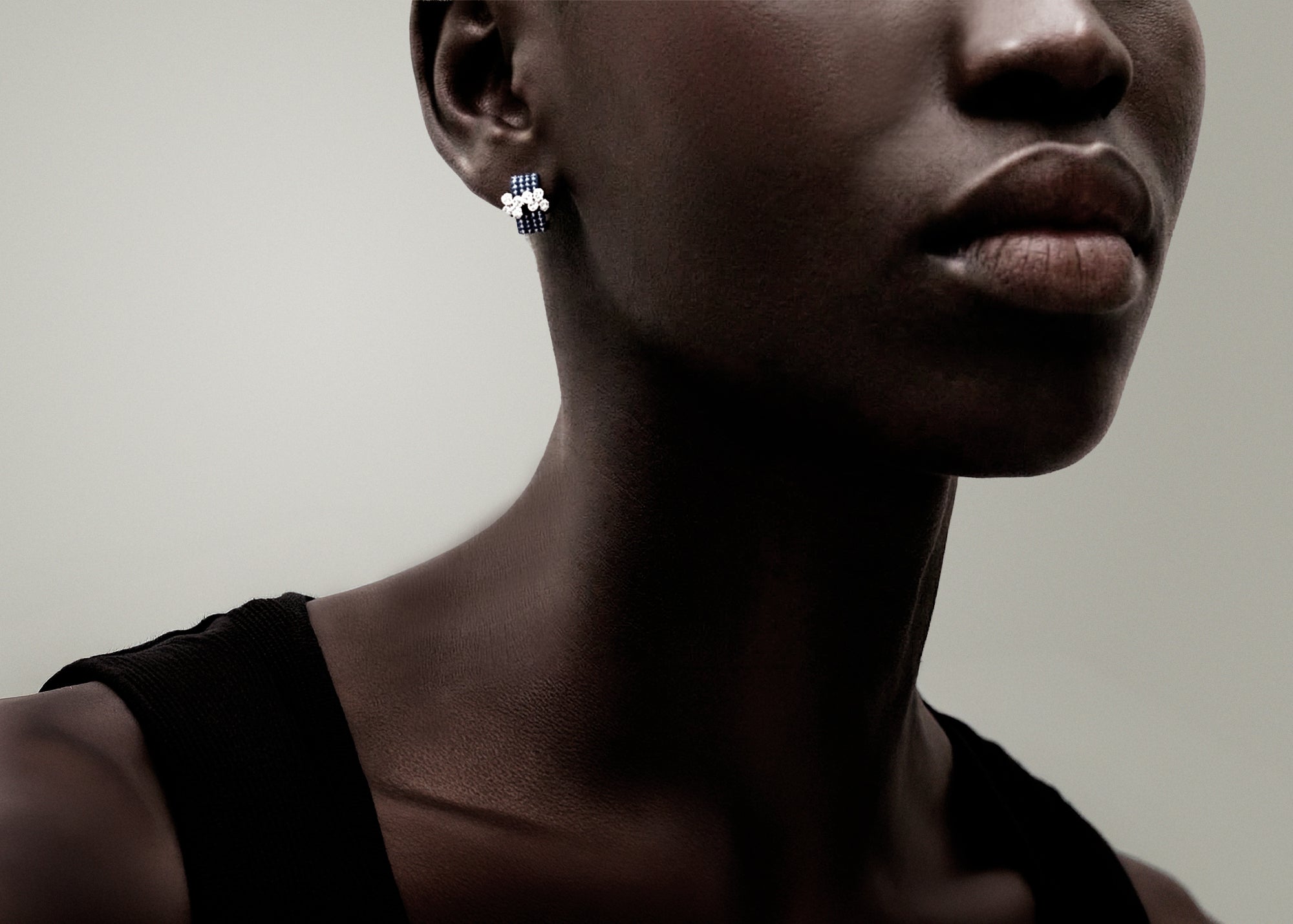 Monument blue mono earring large