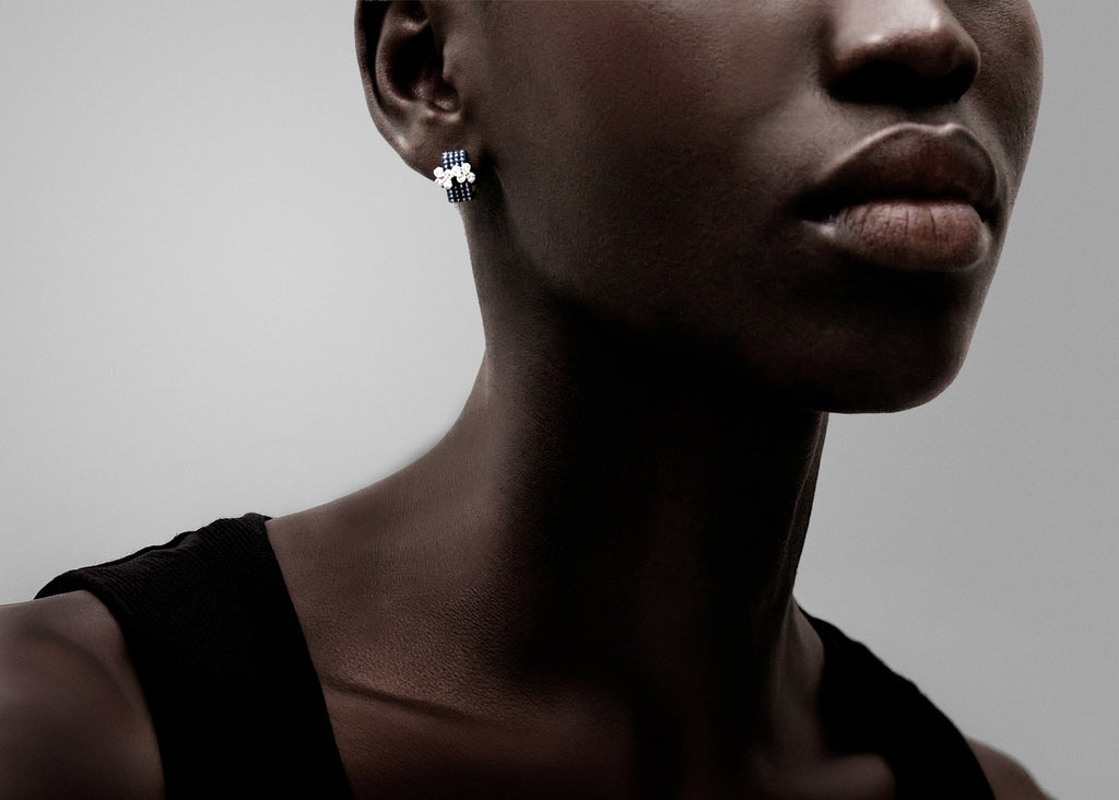 Monument blue mono earring large