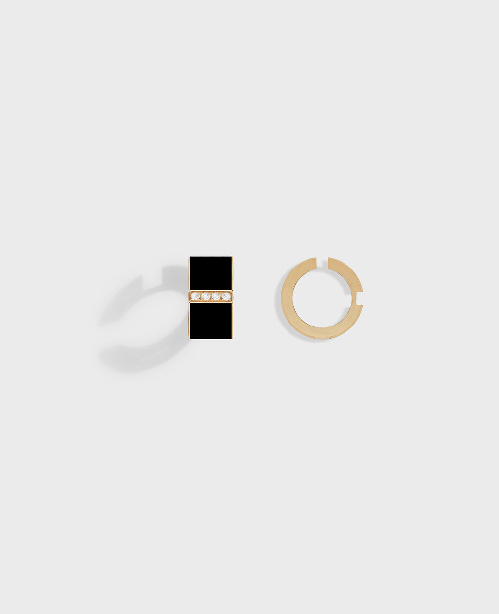 Monument pair of earrings medium Black Gold