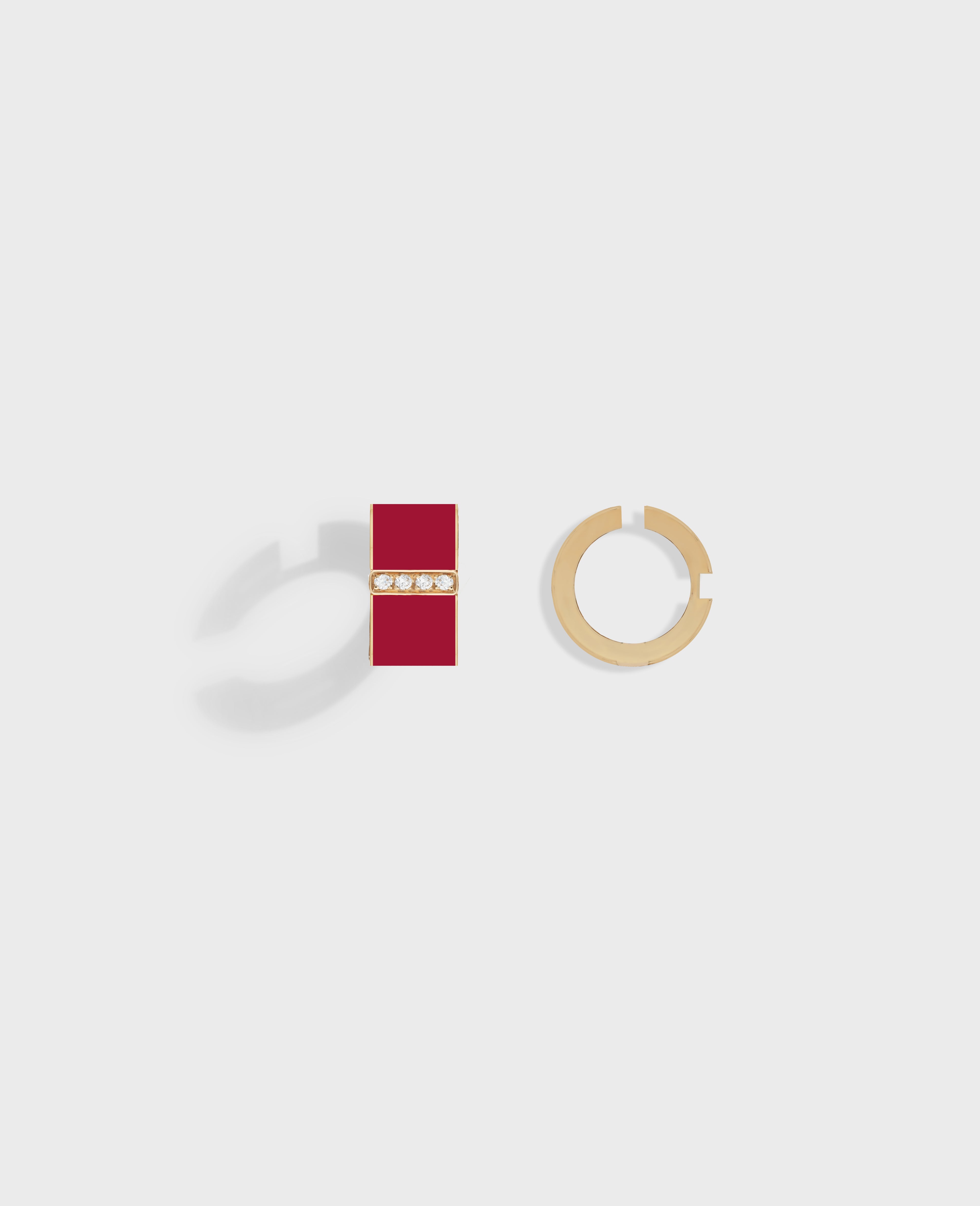 Monument pair of earrings medium Yellow Gold