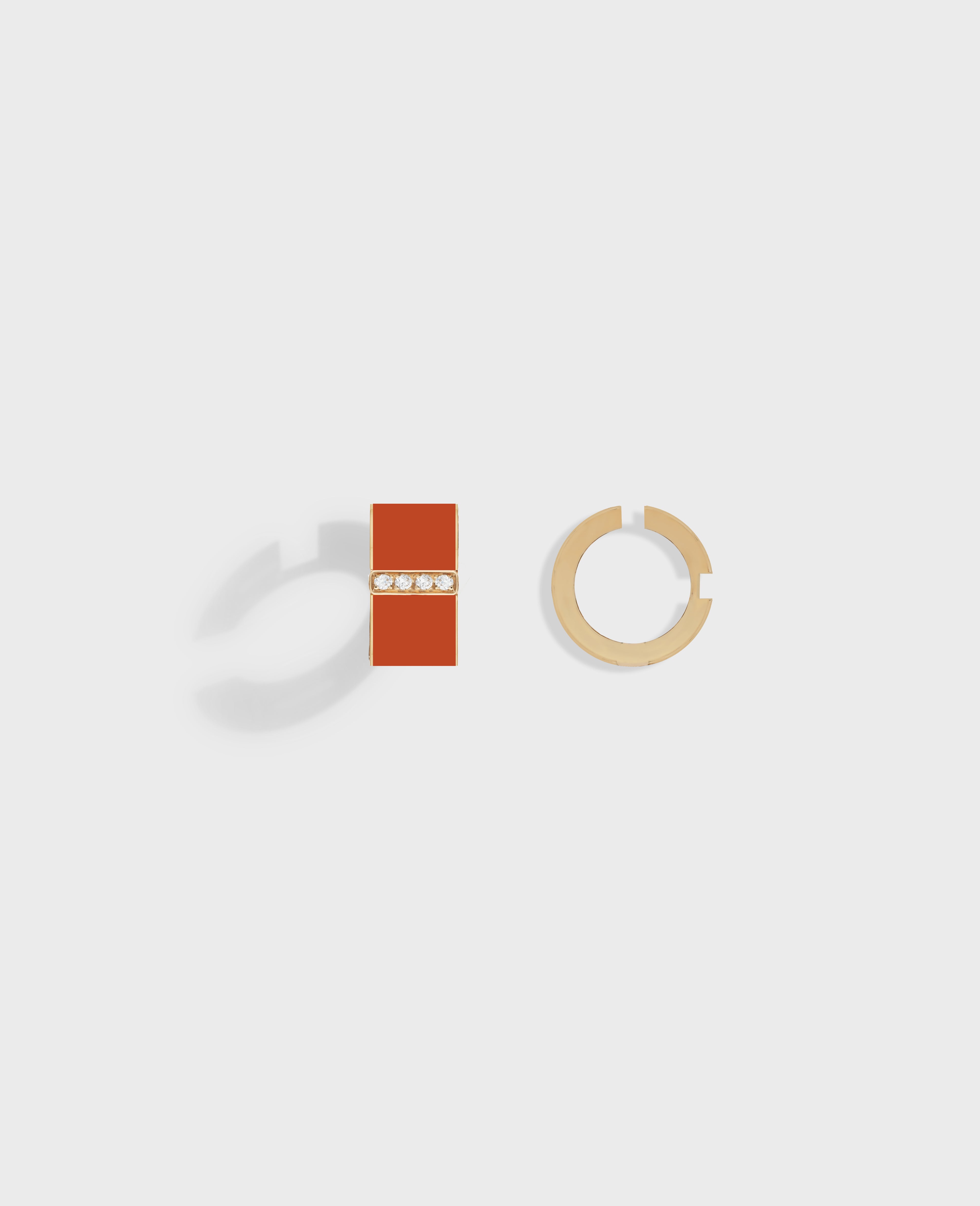 Monument pair of earrings medium Yellow Gold