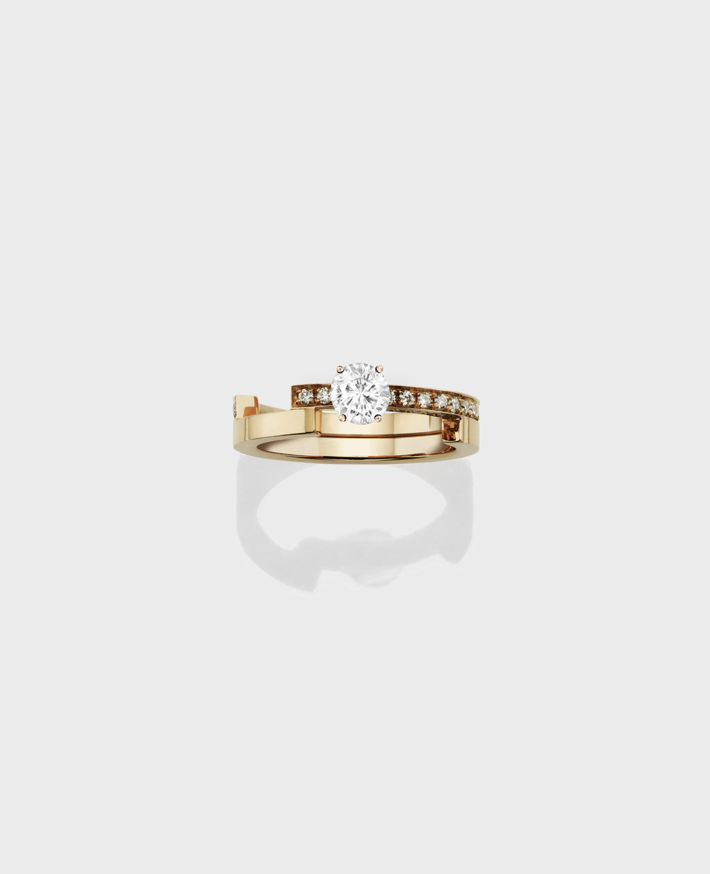 Disruptive engagement ring 2 rows - Dauphin