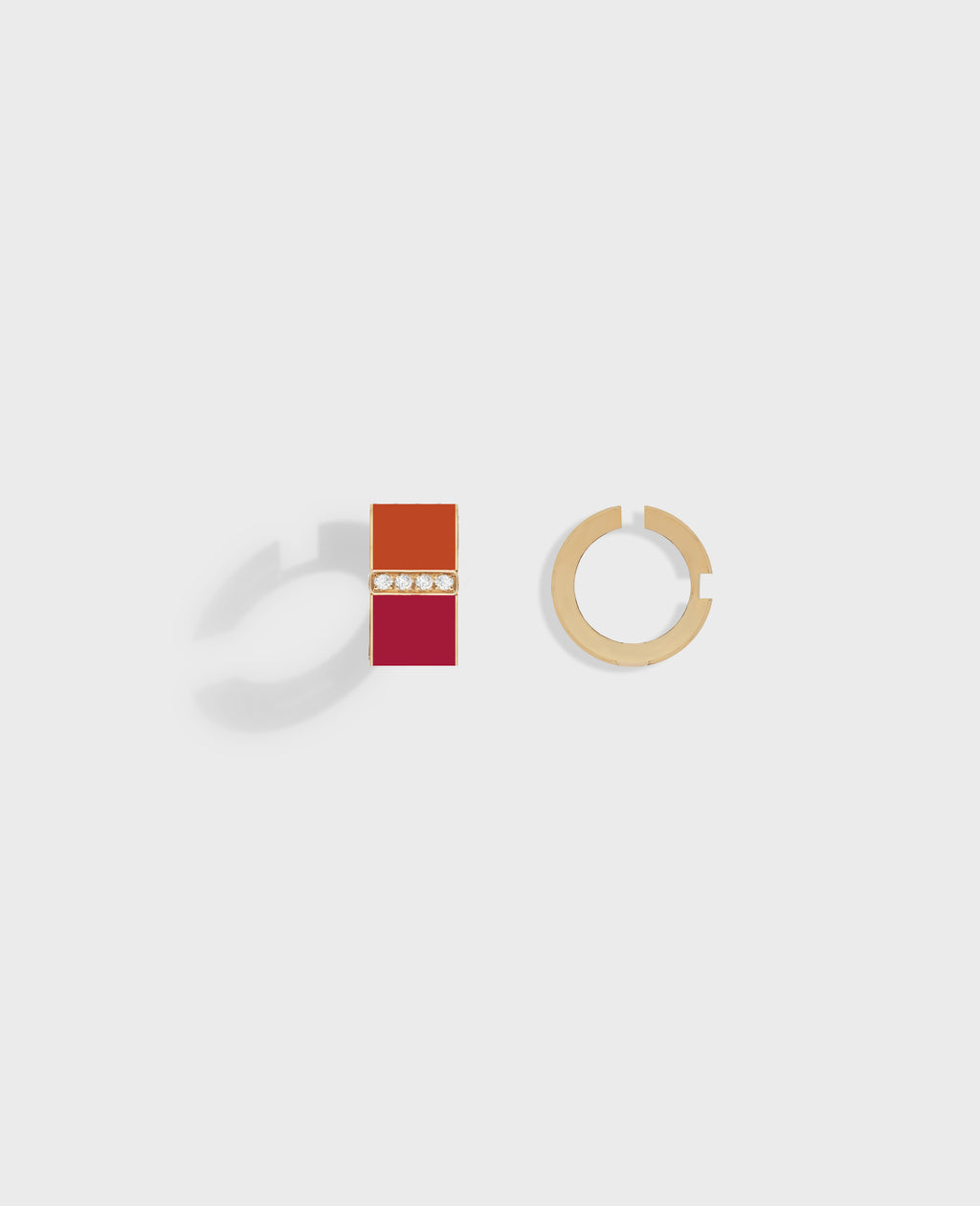Monument pair of earrings medium Yellow Gold