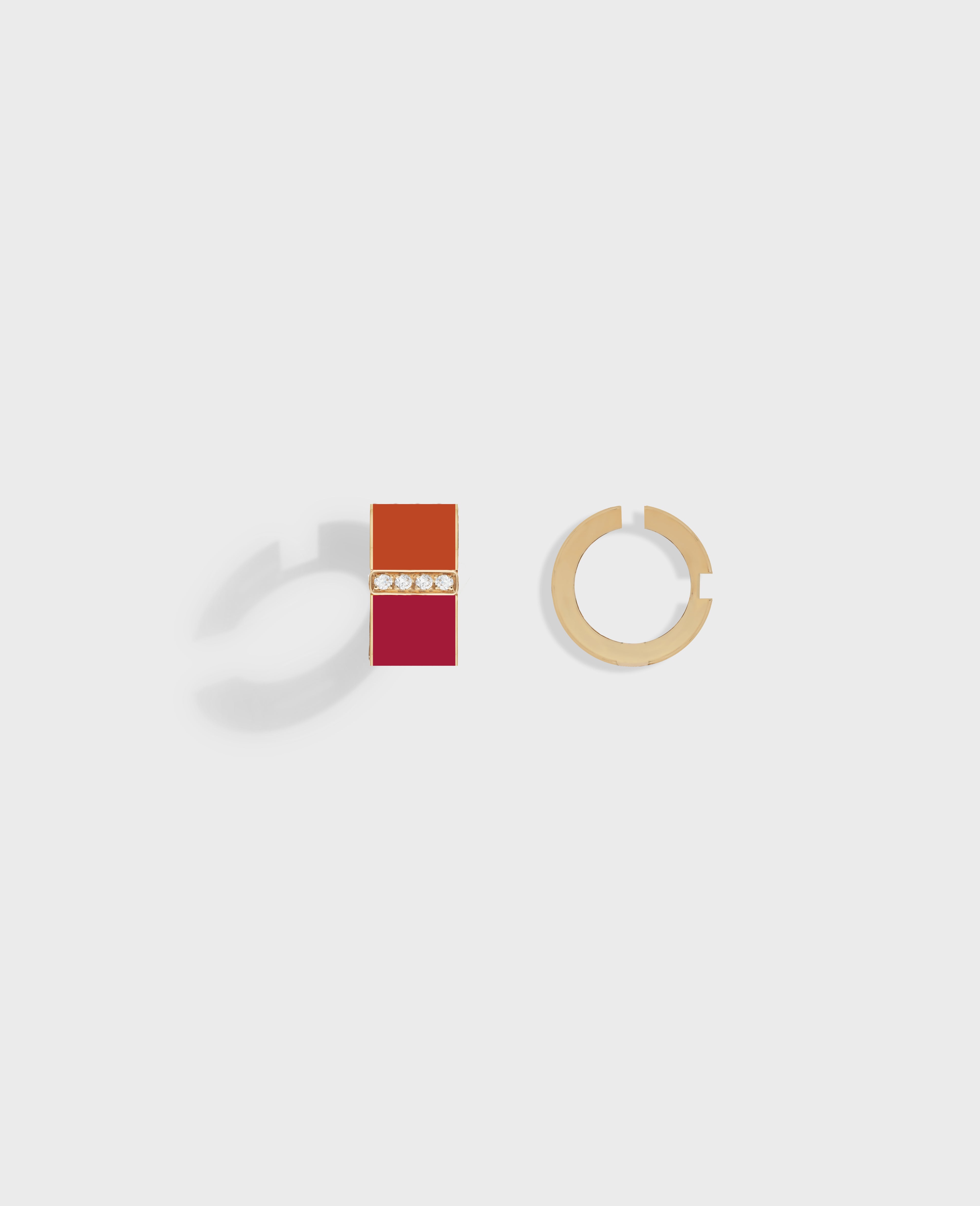 Monument pair of earrings medium Yellow Gold