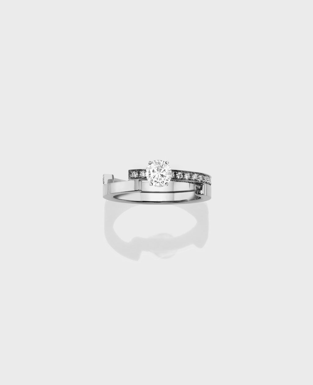 Disruptive engagement ring 2 rows - view 5 - Dauphin