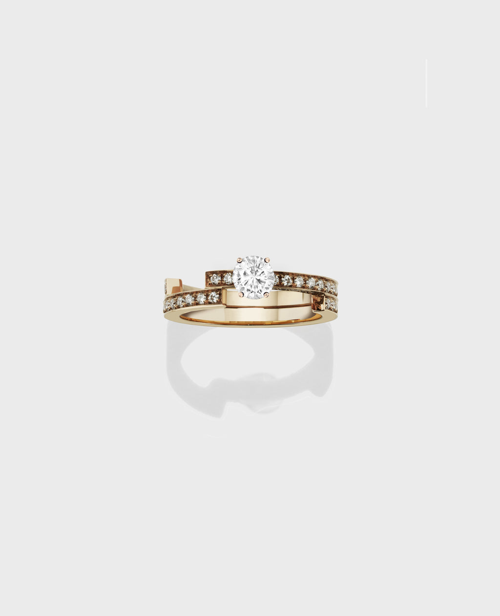 Disruptive engagement ring 2 rows - Dauphin