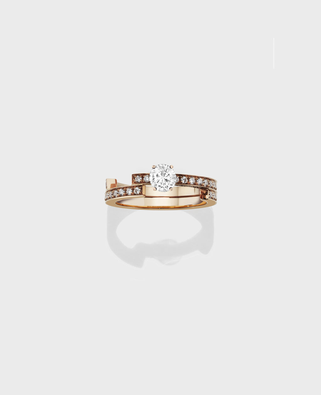 Disruptive engagement ring 2 rows - view 2 - Dauphin