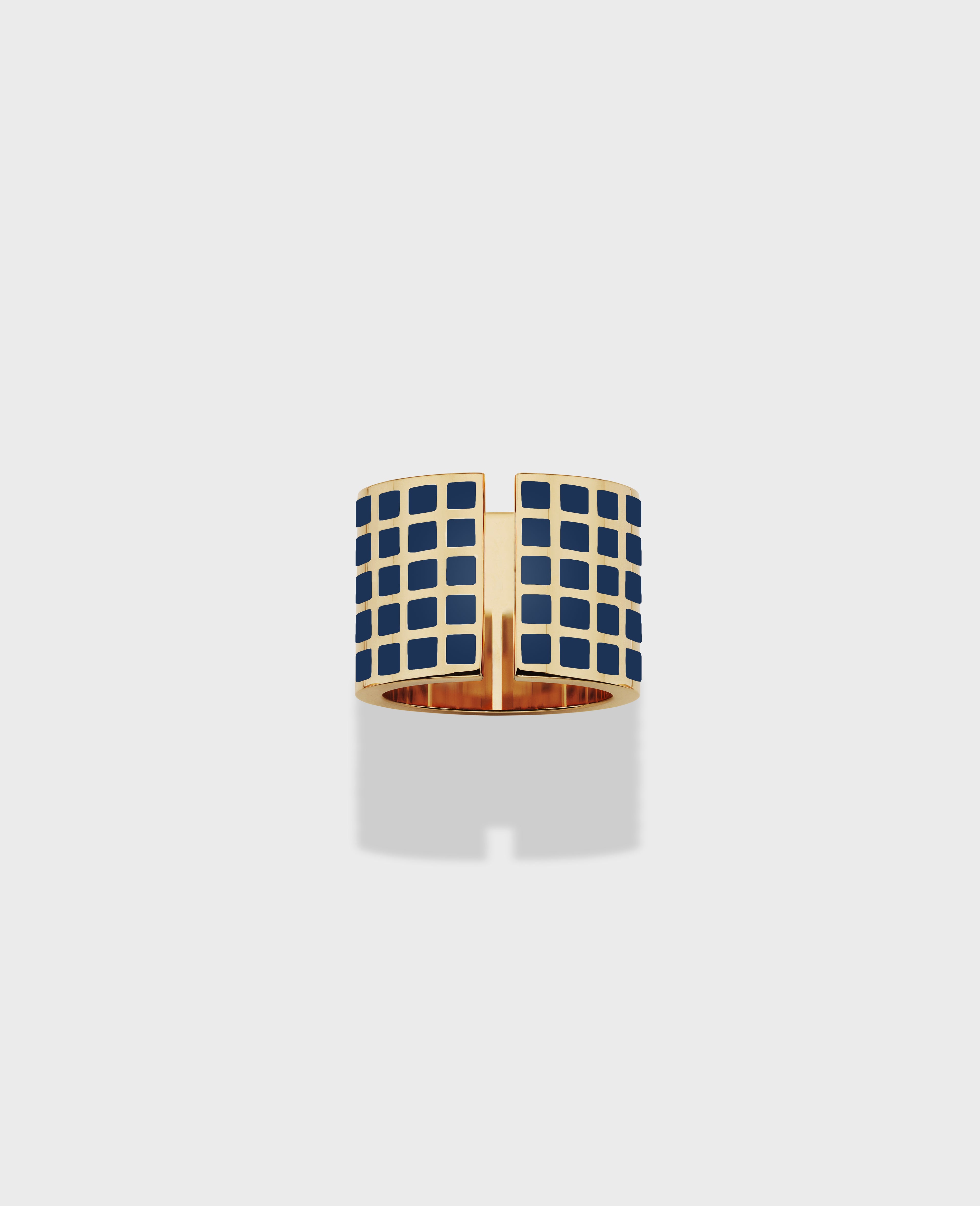 Monument ring large Blue Gold
