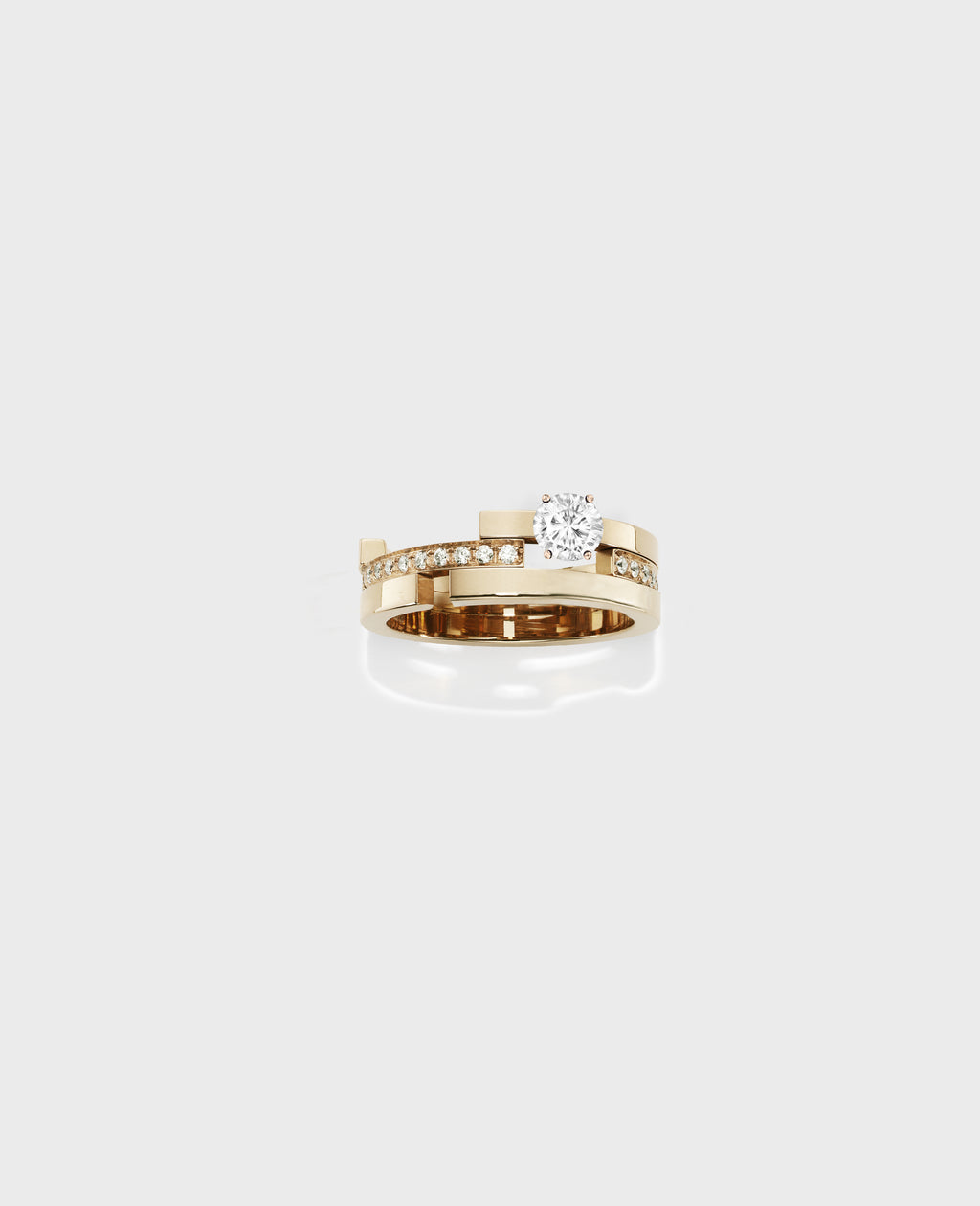 Disruptive engagement ring 3 rows - Dauphin