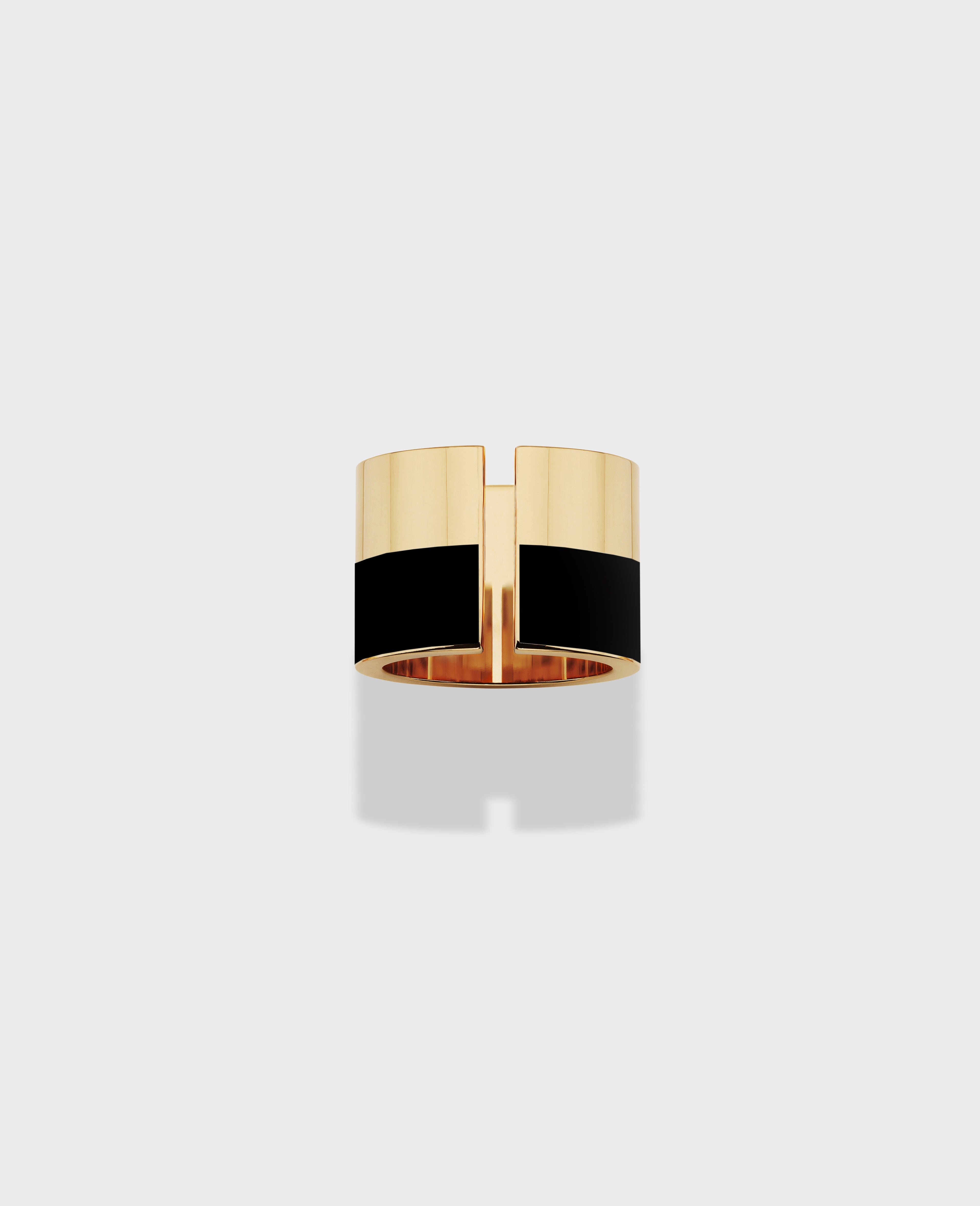 Monument ring large Black Gold