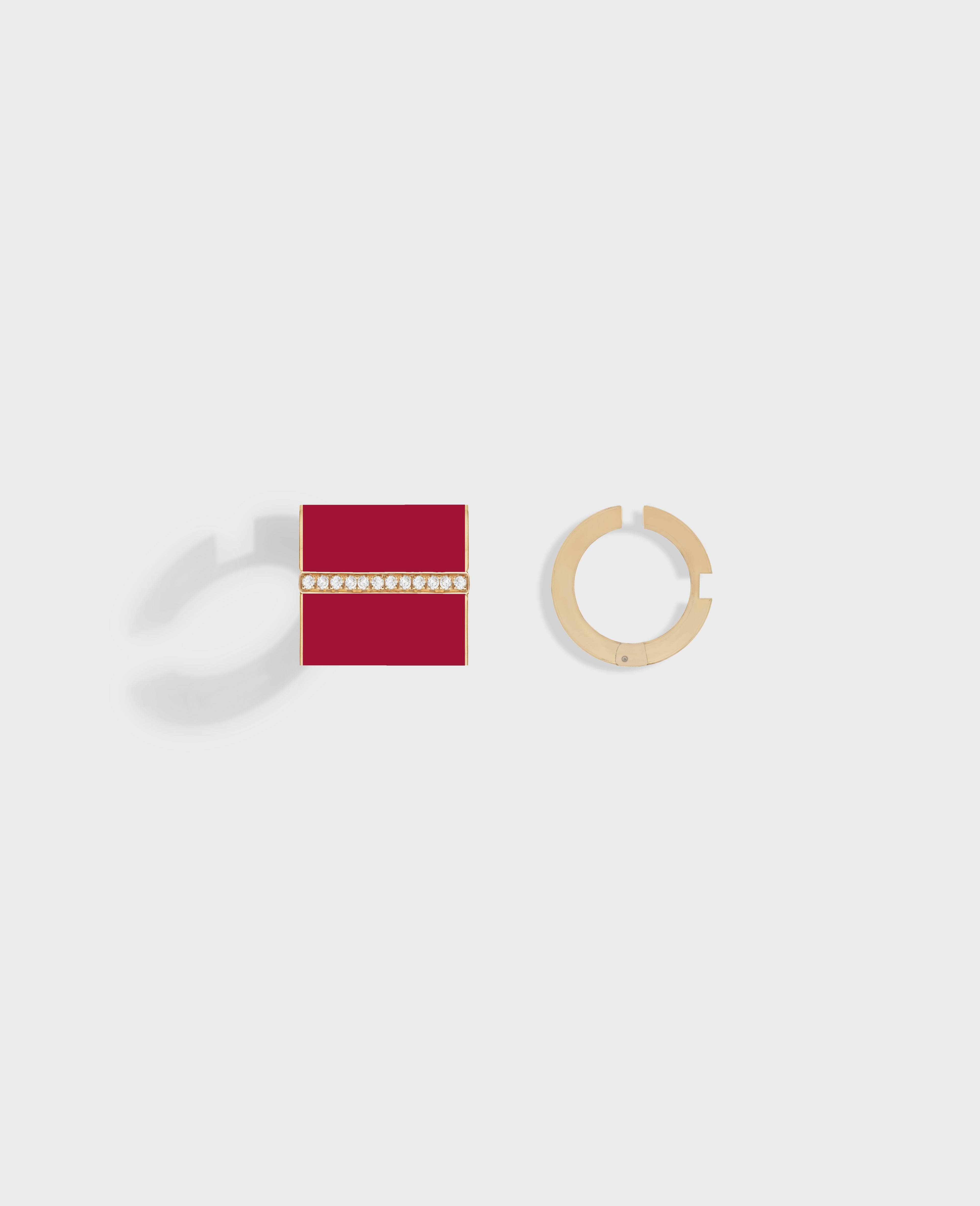 Monument pair of earrings large Yellow Gold