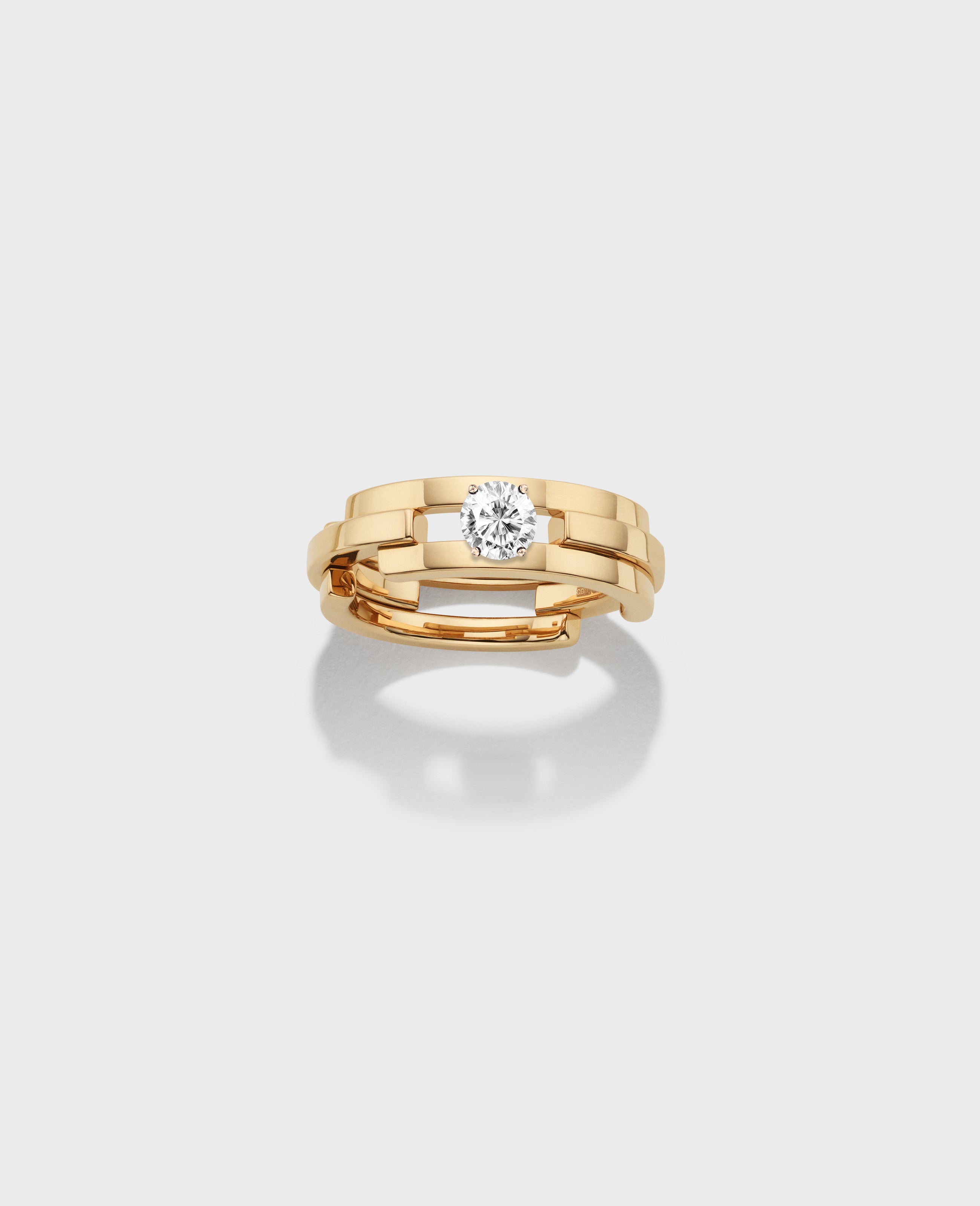 Volume engagement ring 3 rows - Dauphin