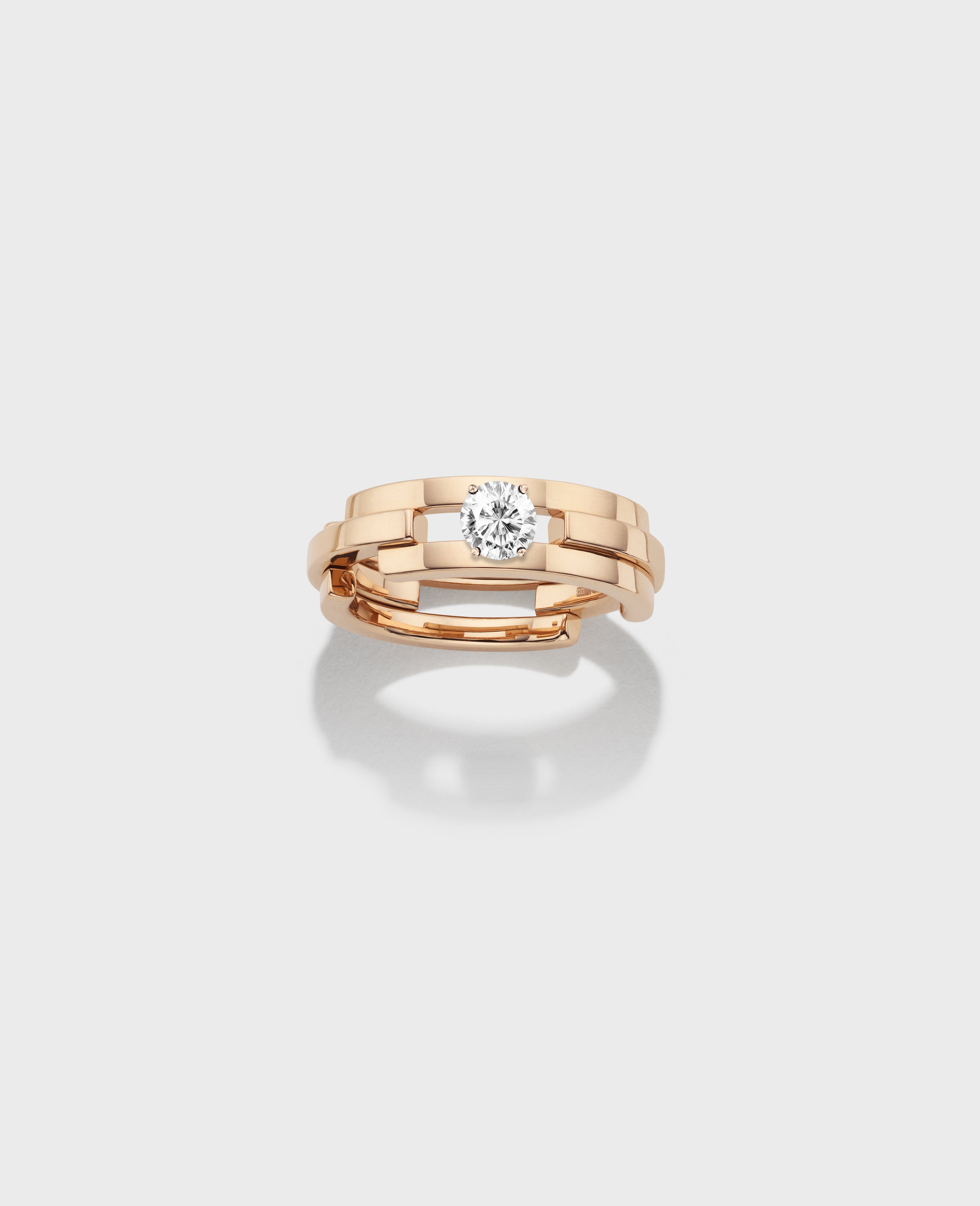 Volume engagement ring 3 rows - view 3 - Dauphin