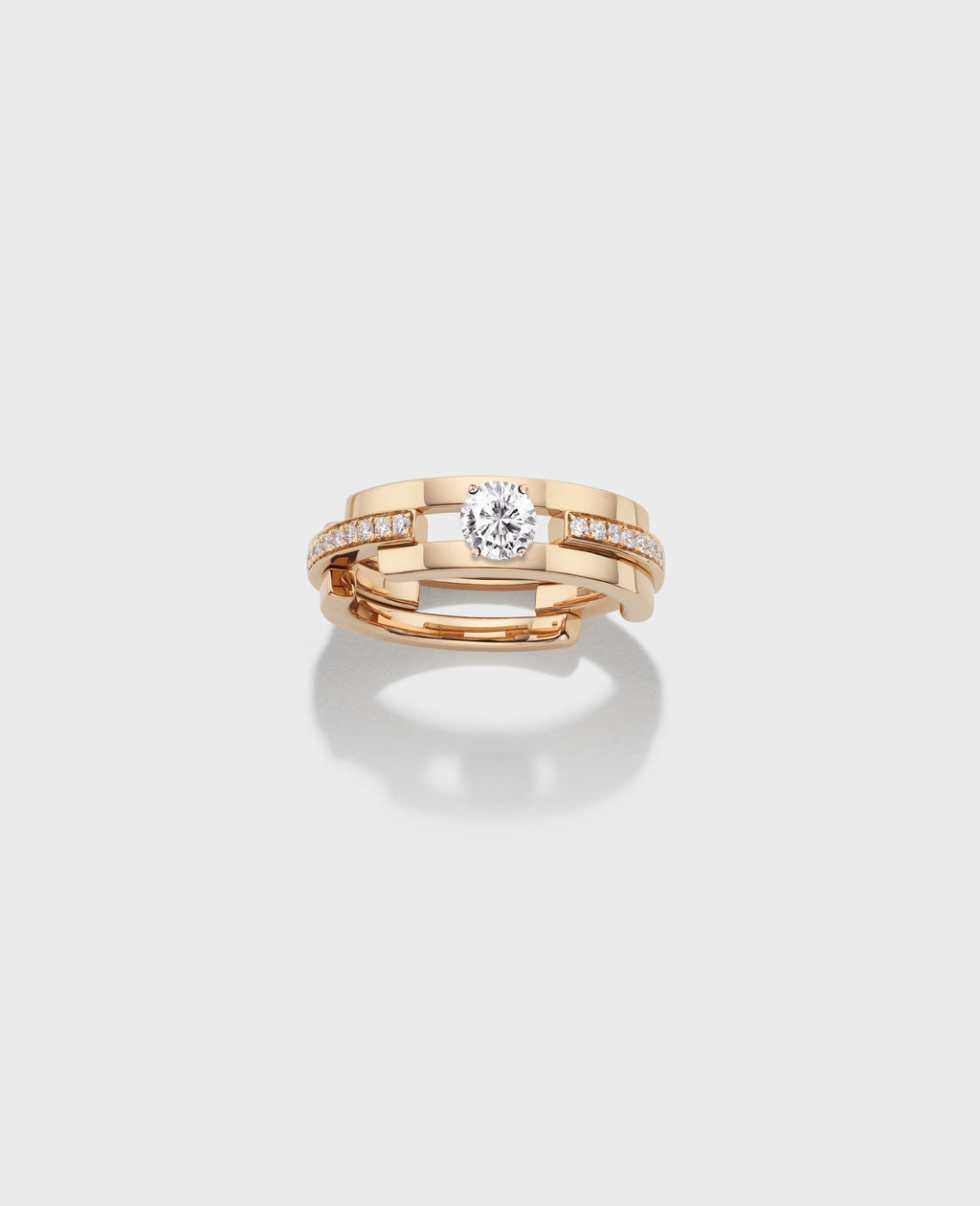 Volume engagement ring 3 rows - view 2 - Dauphin