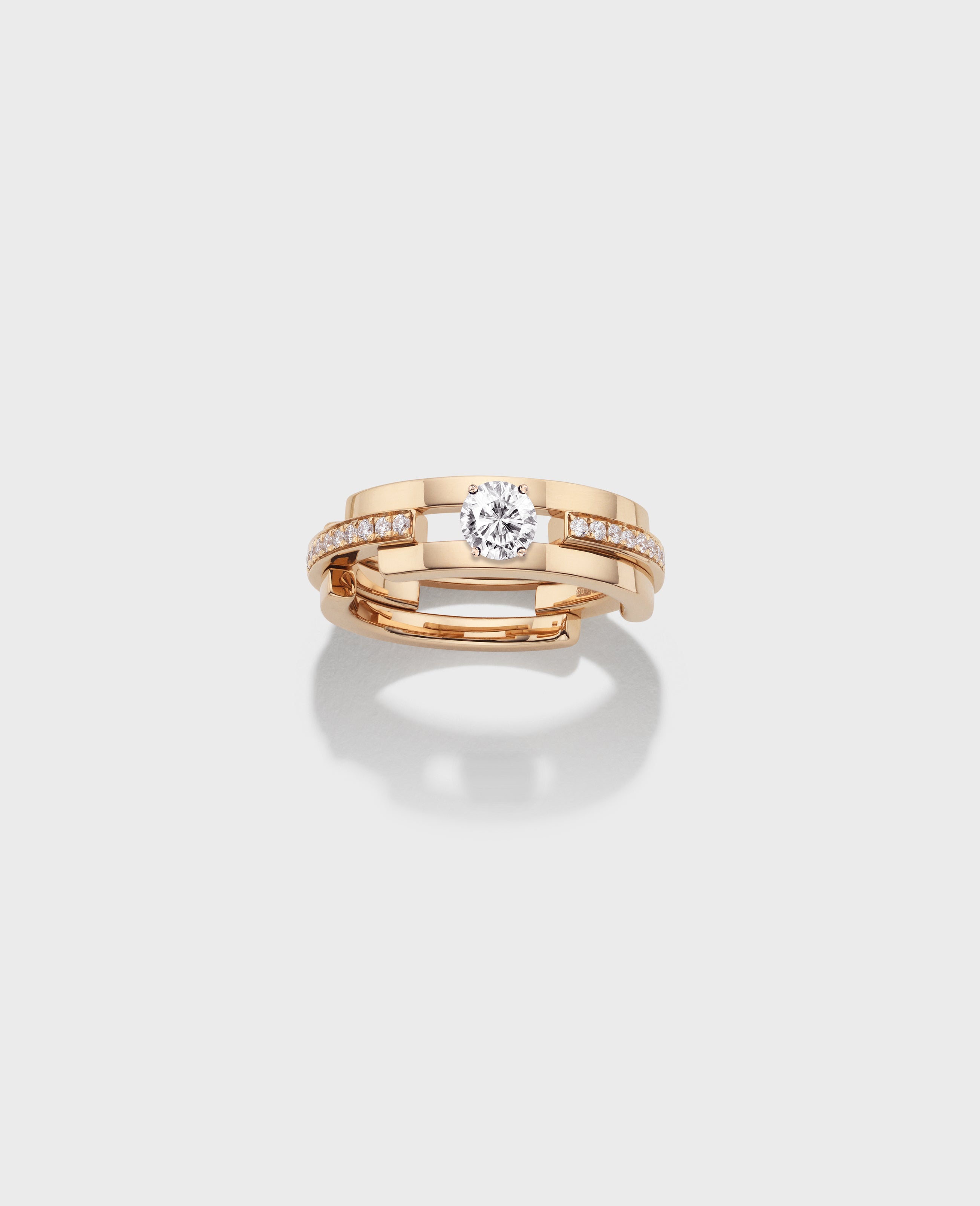 Volume engagement ring 3 rows - view 2 - Dauphin