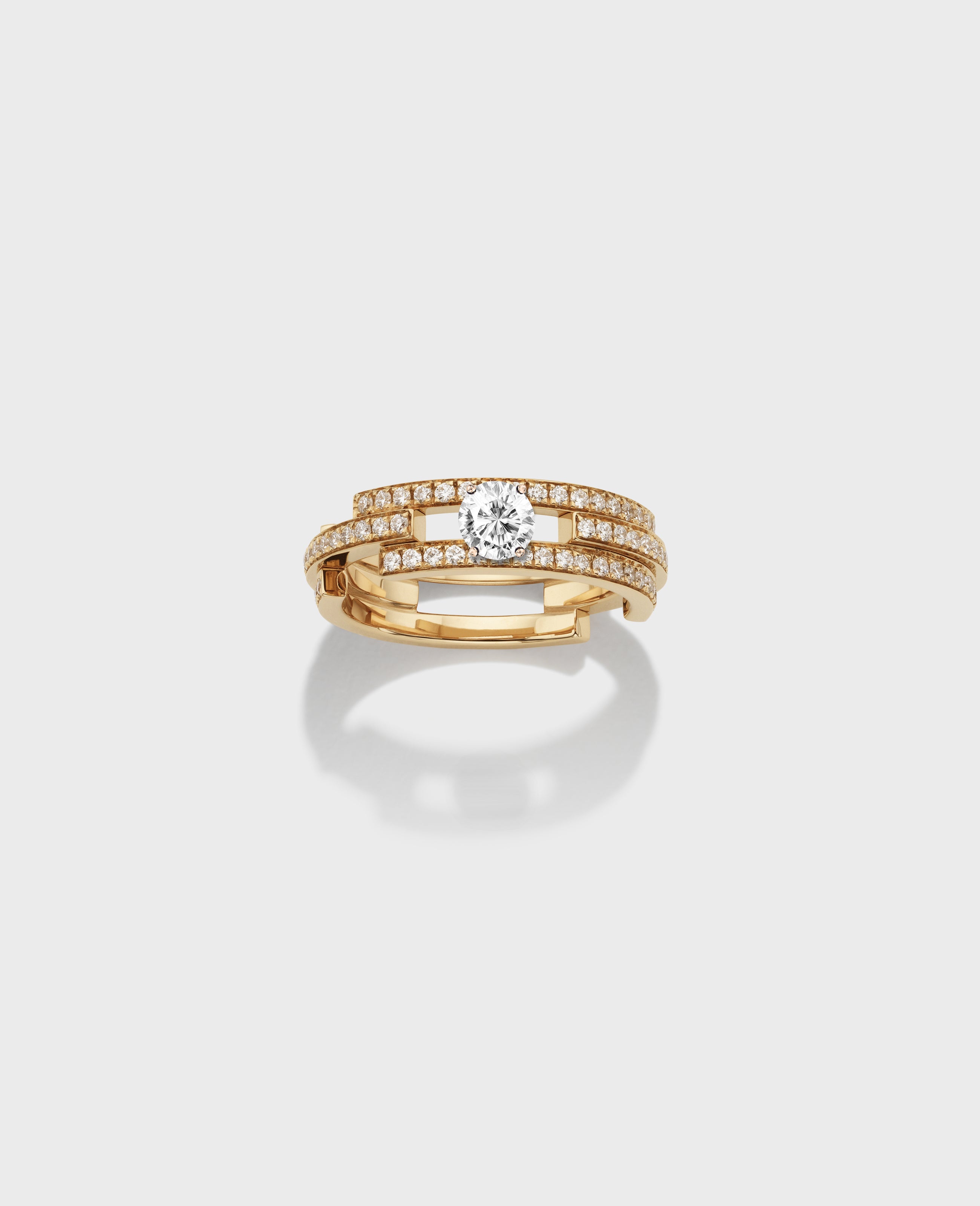 Volume engagement ring 3 rows - Dauphin