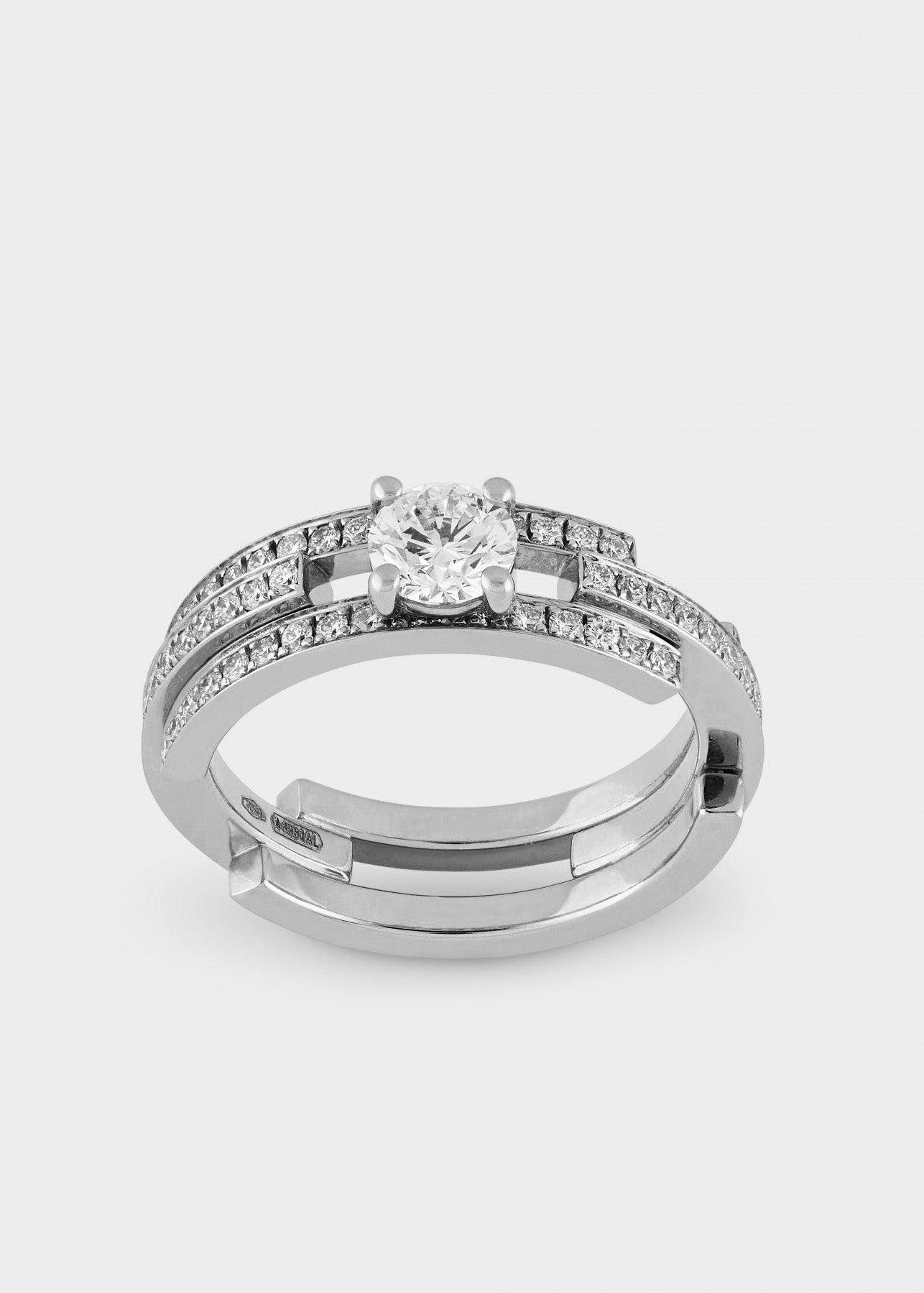 Volume engagement ring 3 rows - view 12 - Dauphin