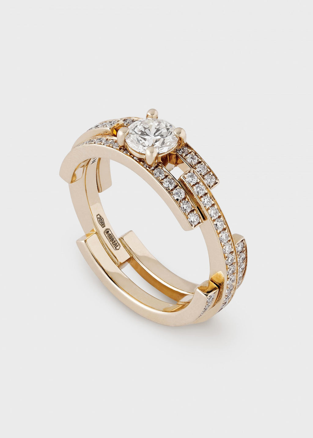 Volume engagement ring 3 rows - view 3 - Dauphin