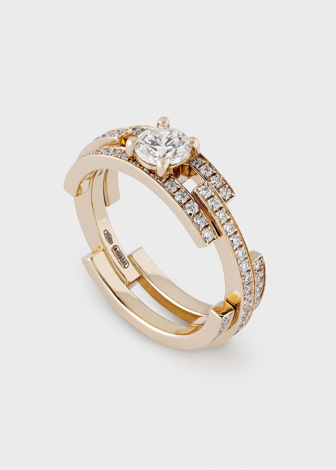 Volume engagement ring 3 rows - view 3 - Dauphin
