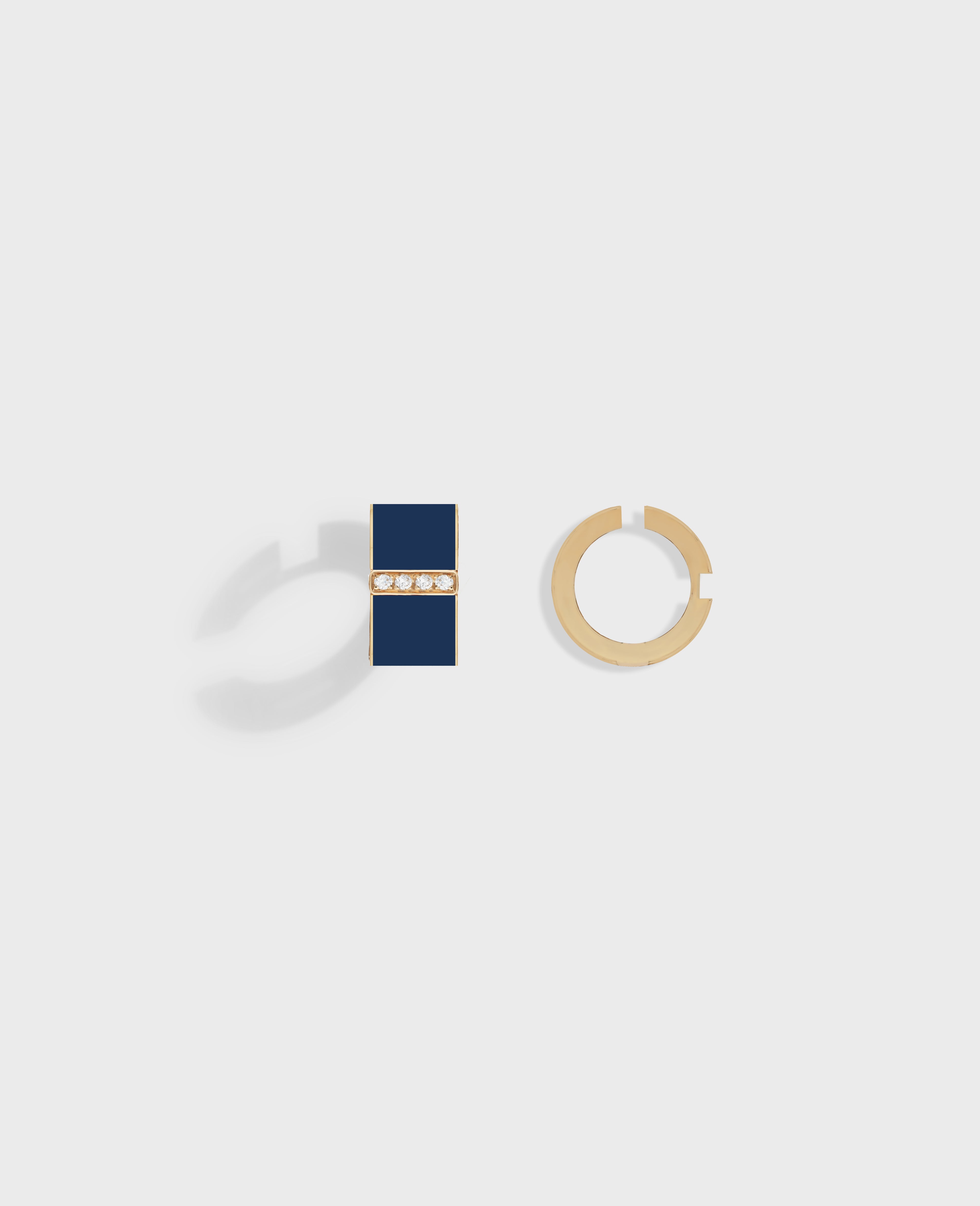 Monument pair of earrings medium Yellow Gold