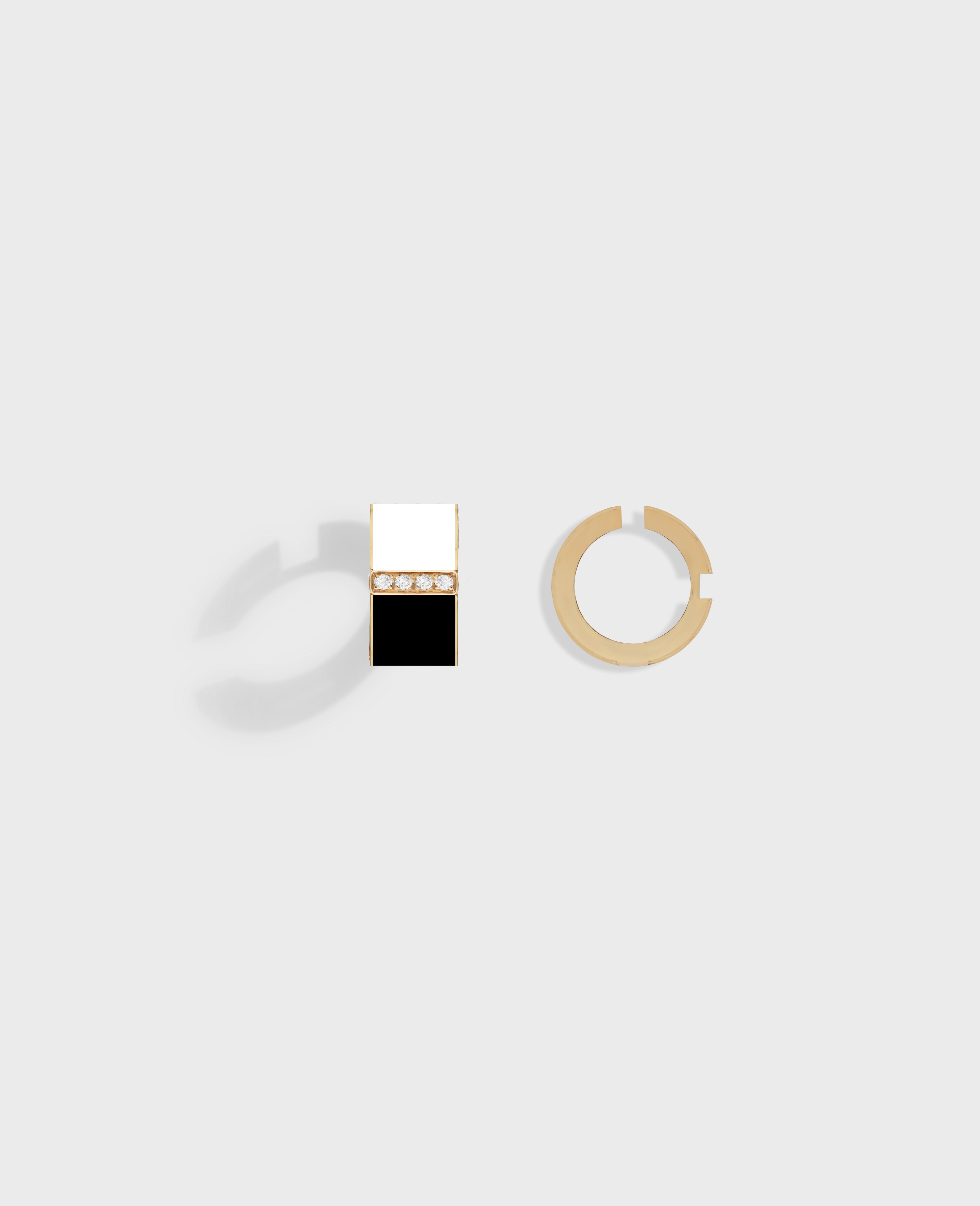 Monument pair of earrings medium Yellow Gold