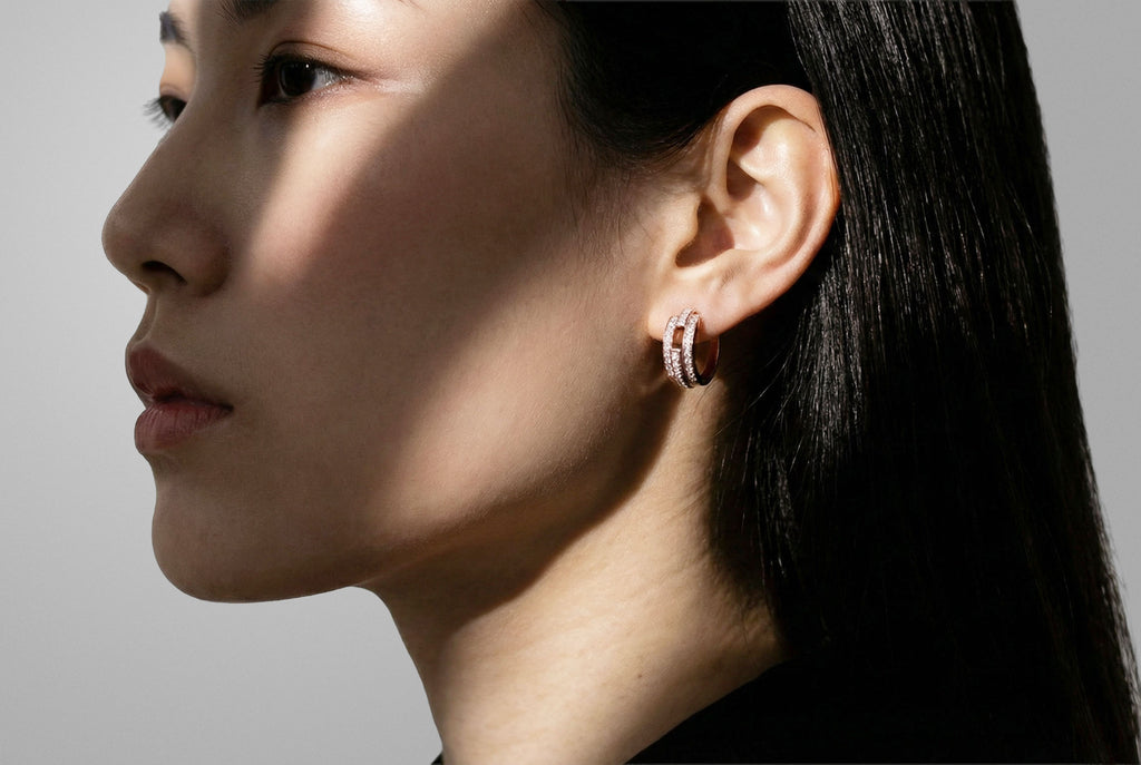Volume earrings Small 3 rows