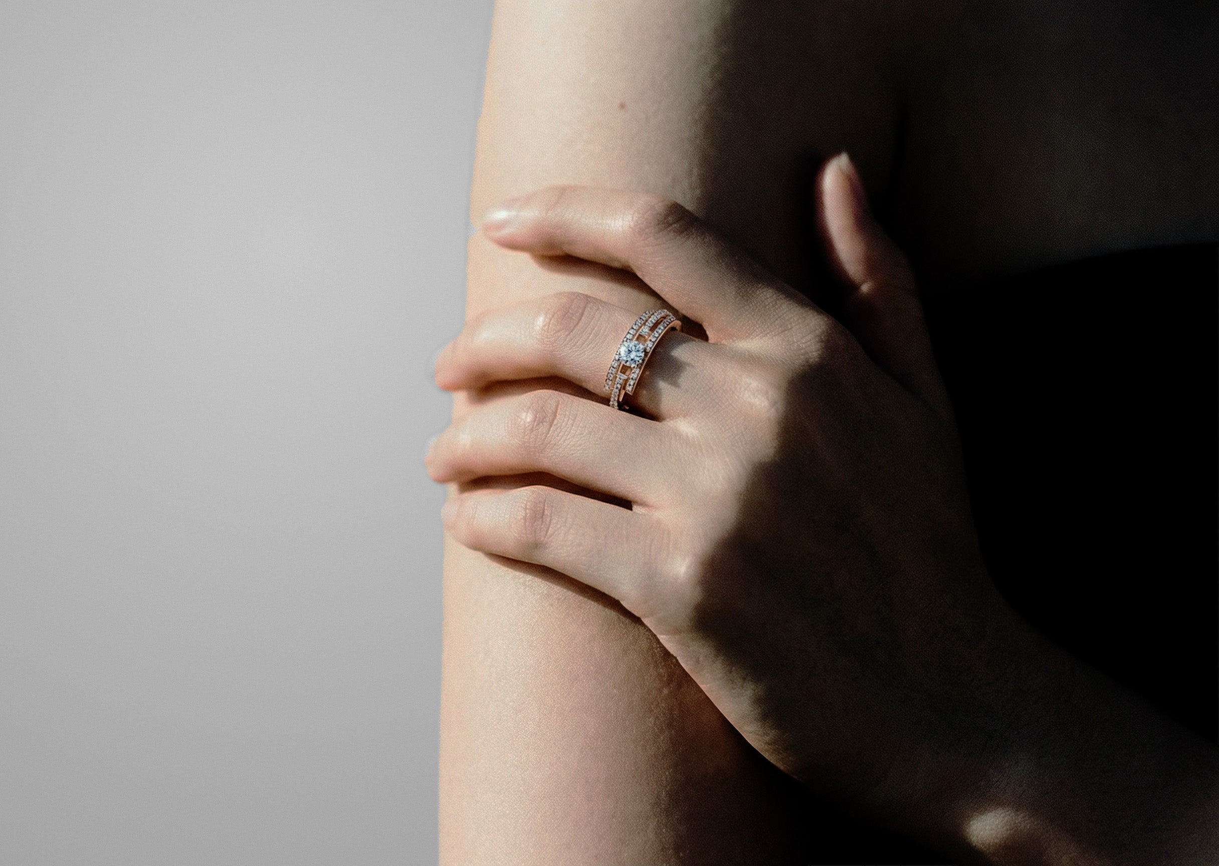 Volume engagement ring 3 rows