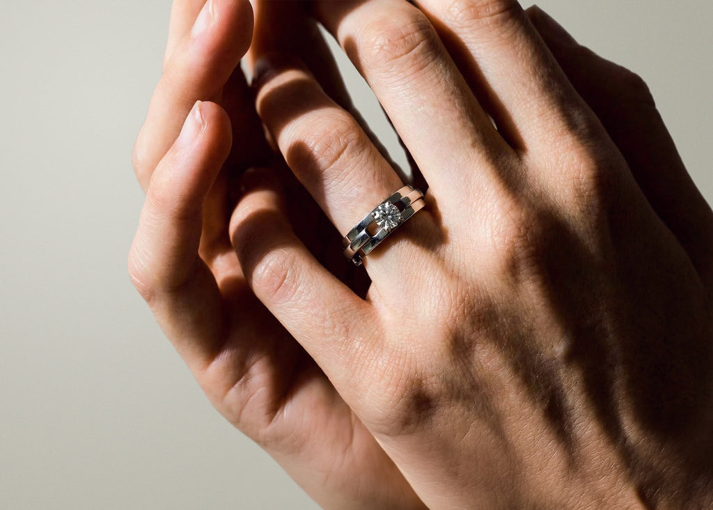 Volume engagement ring 3 rows - view 6 - Dauphin
